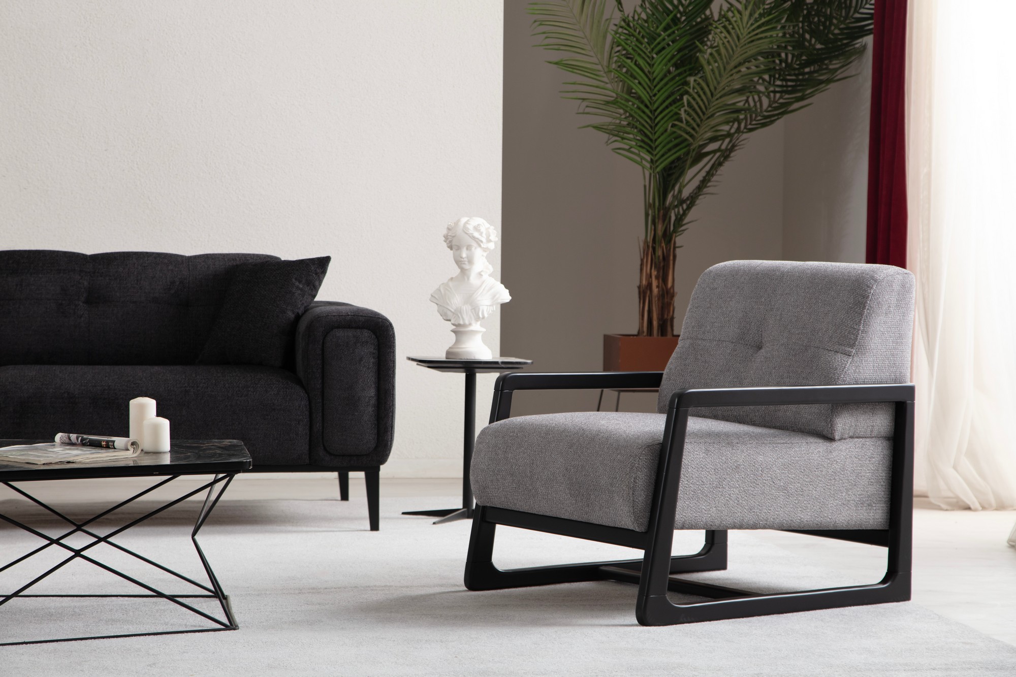 Athena Bergere Armchair Light Grey