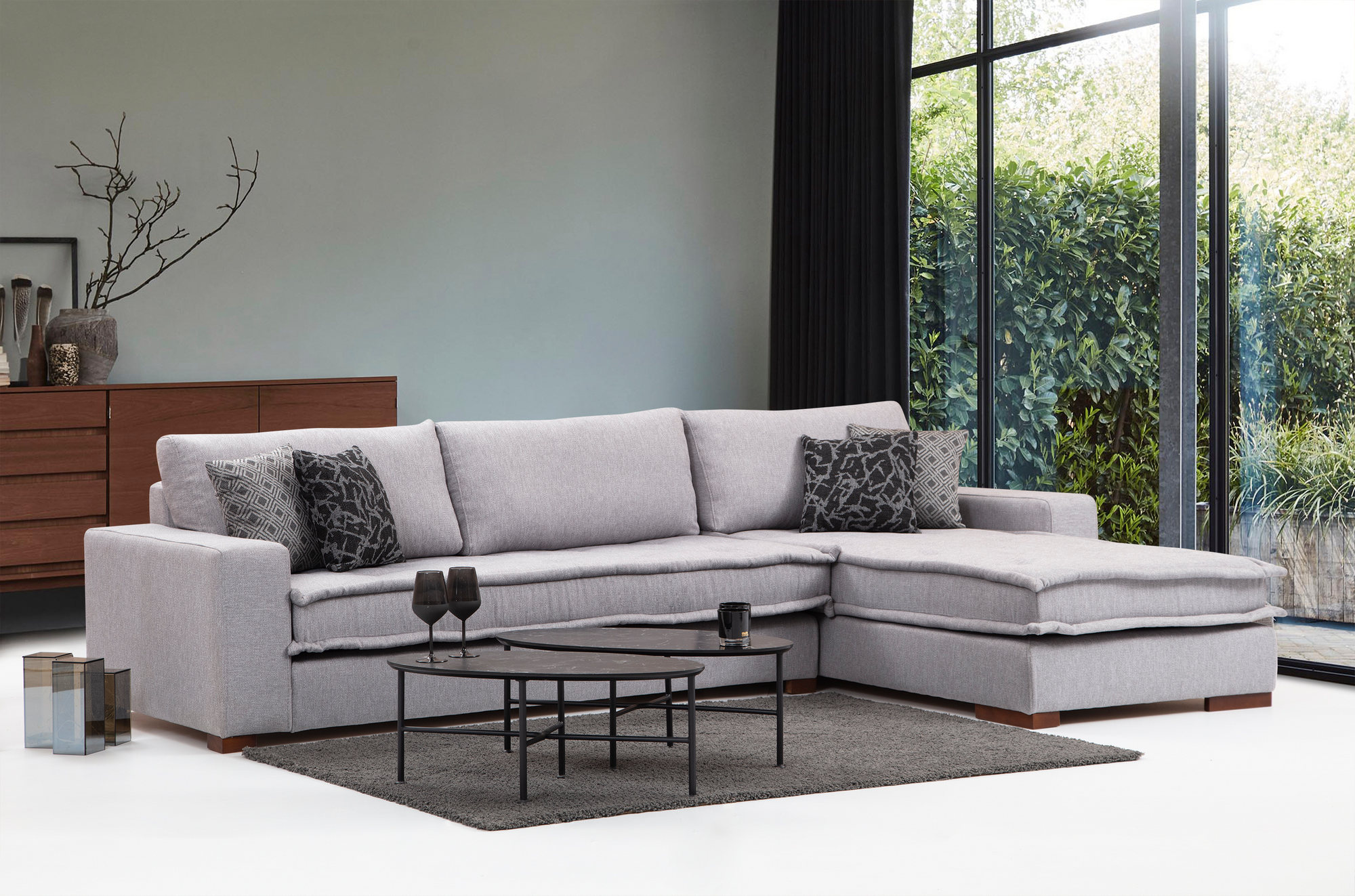 Lena Right Corner Sofa Light Grey