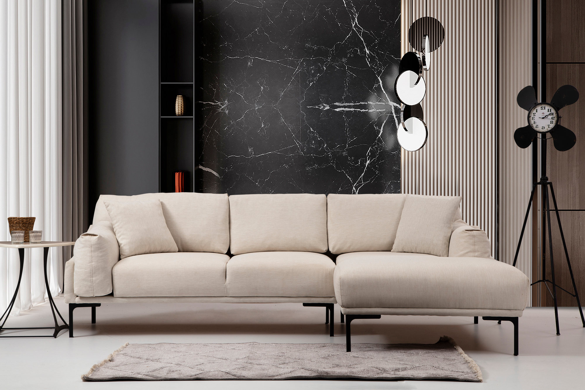 Leo Right Corner Sofa Beige