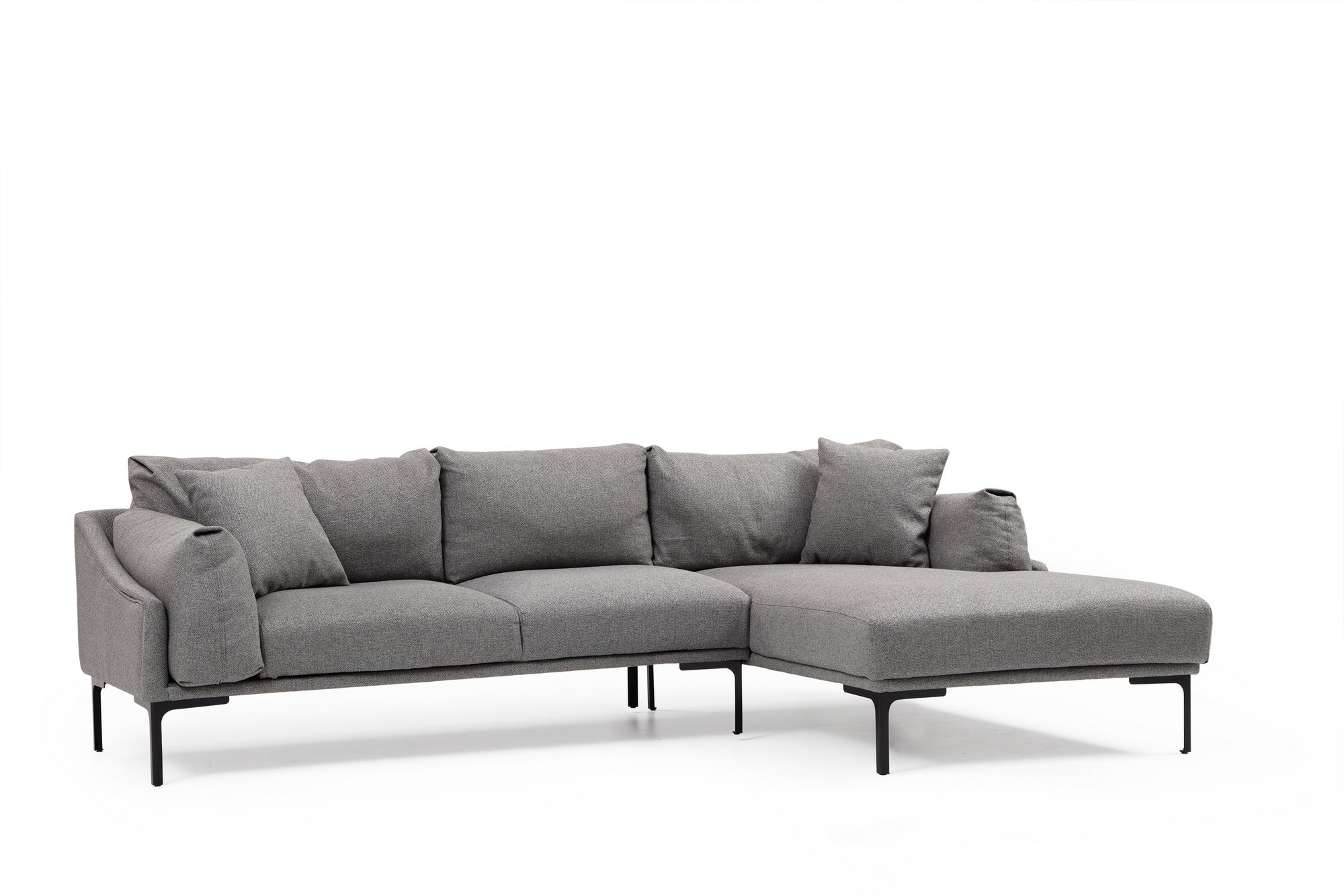 Leo Right Sectional Sofa Grey