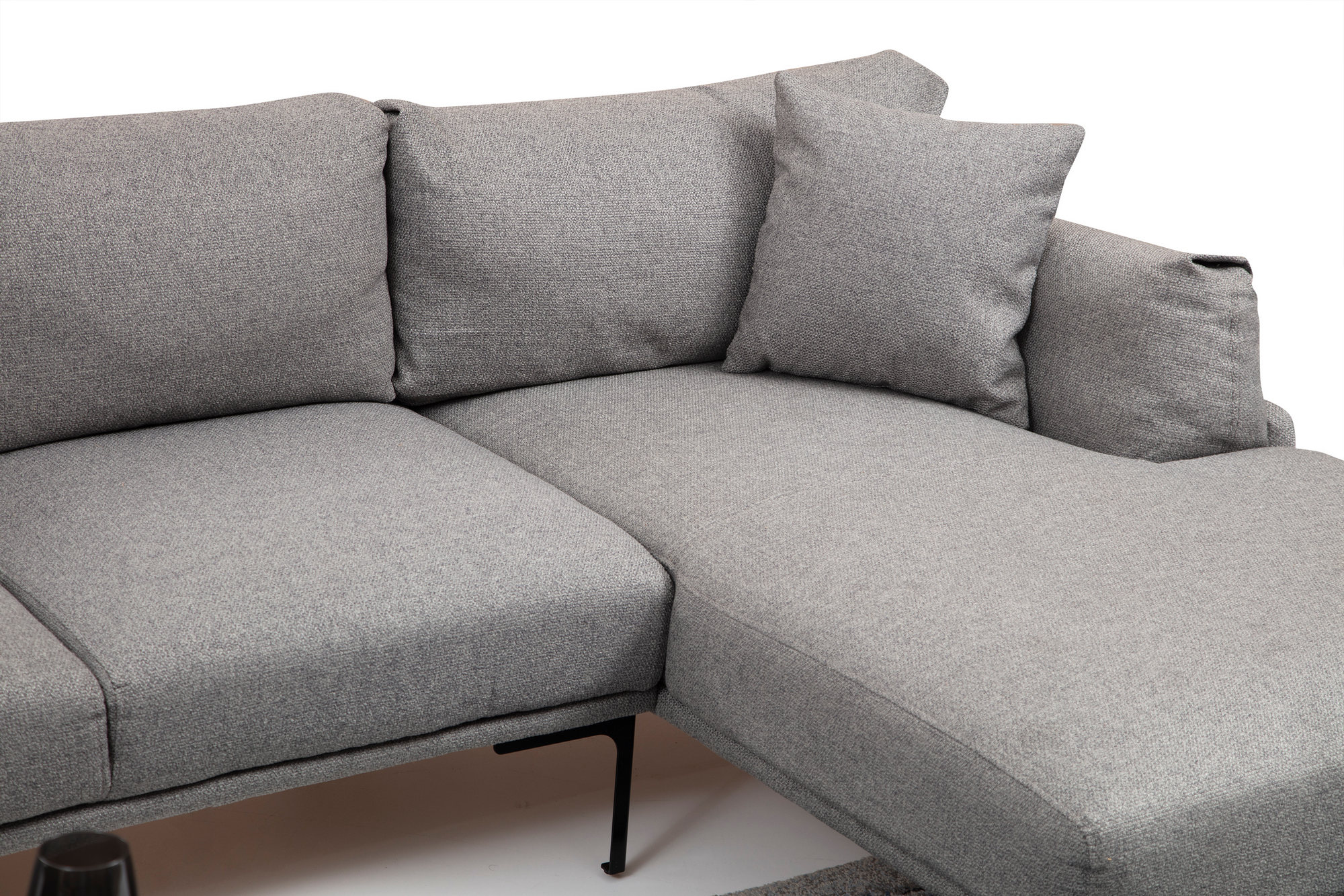 Leo Right Sectional Sofa Grey