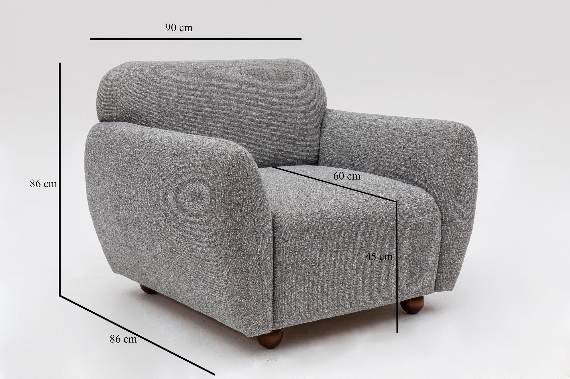 Eddy armchair light grey