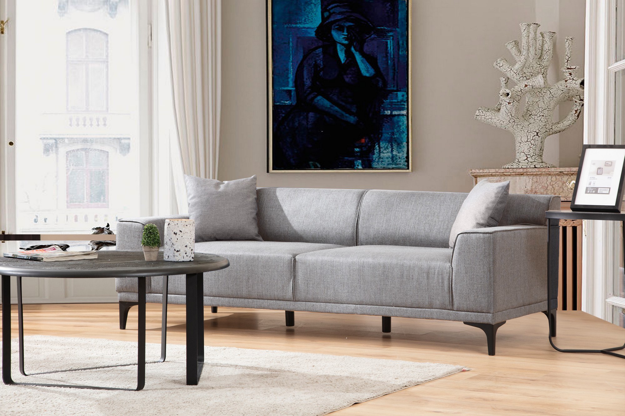 Petra 3 Sofa Light Grey