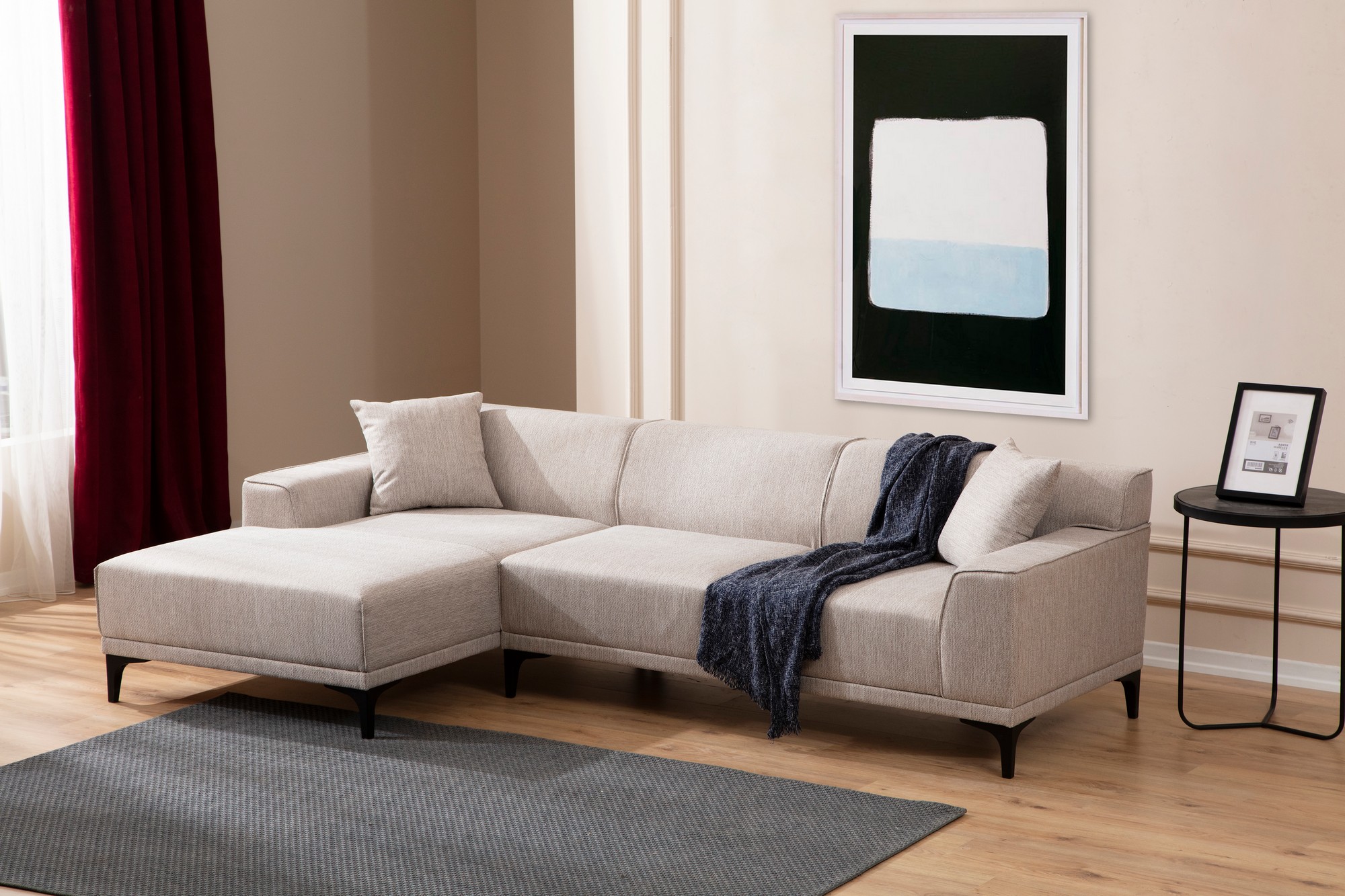 Petra L Corner Sofa White
