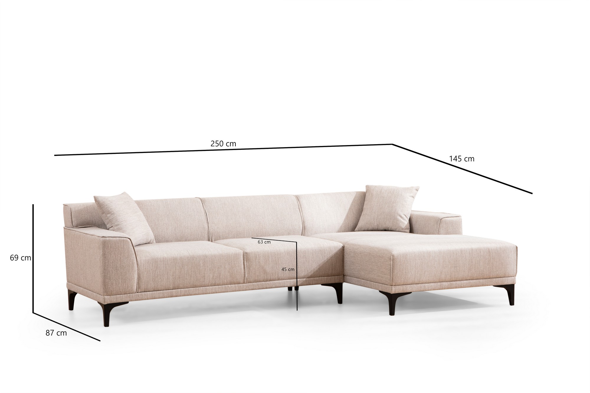 Petra R Corner Sofa White
