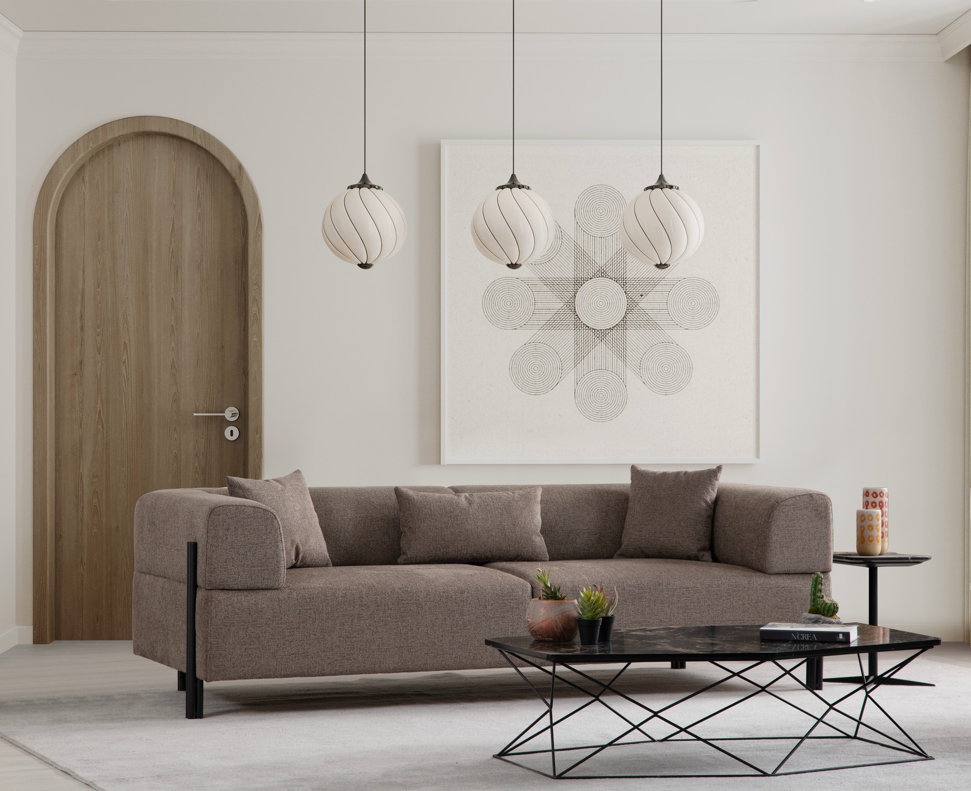 Gio 3-seater sofa brown