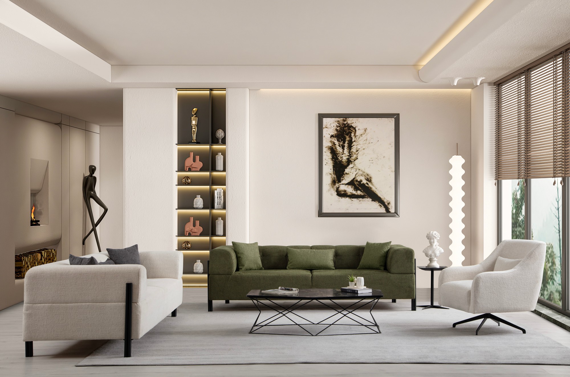 Gio 3-seater sofa Green