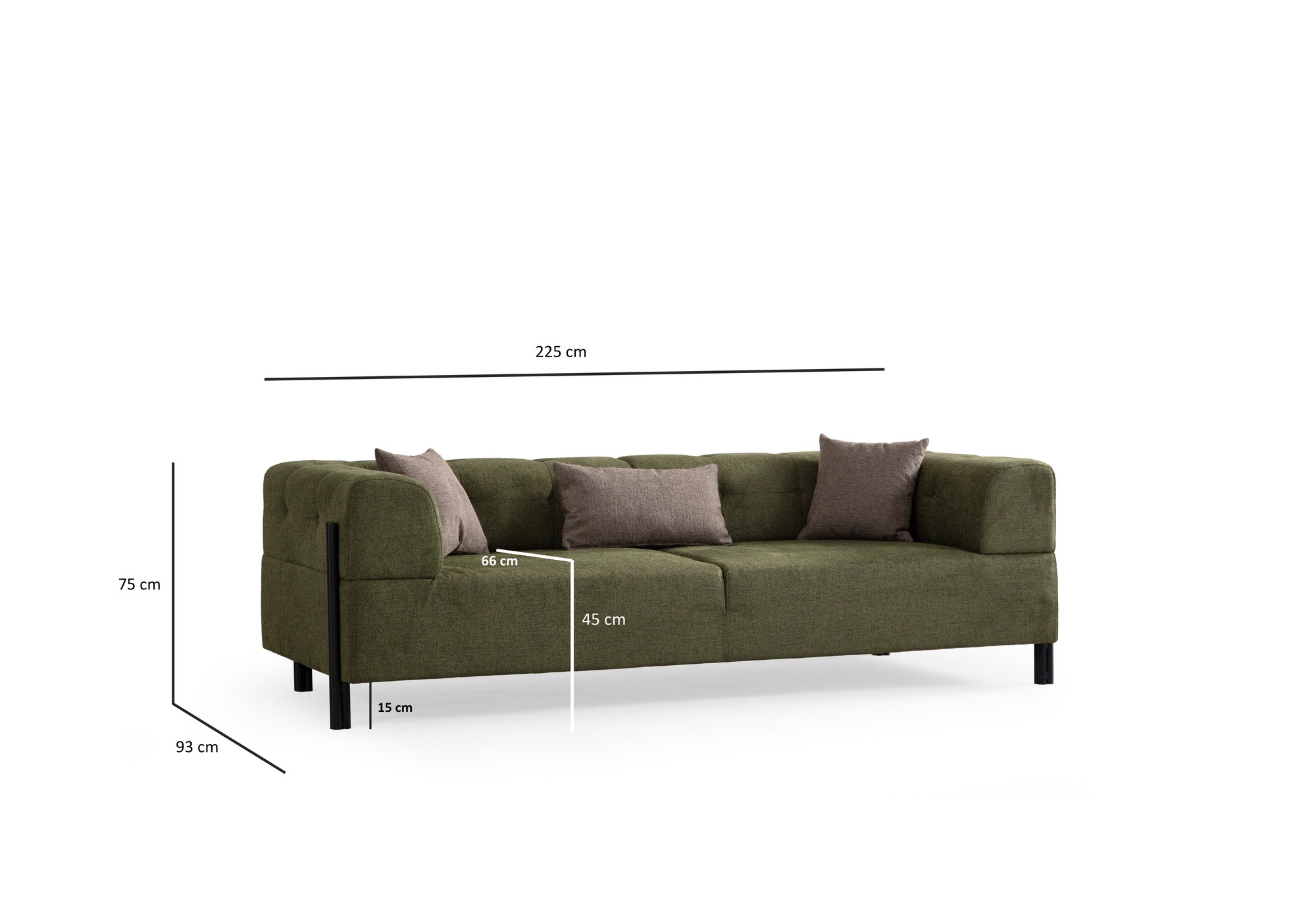 Gio 3-seater sofa Green
