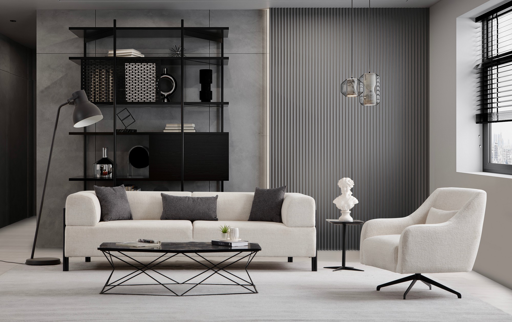 Gio 3-seater sofa White