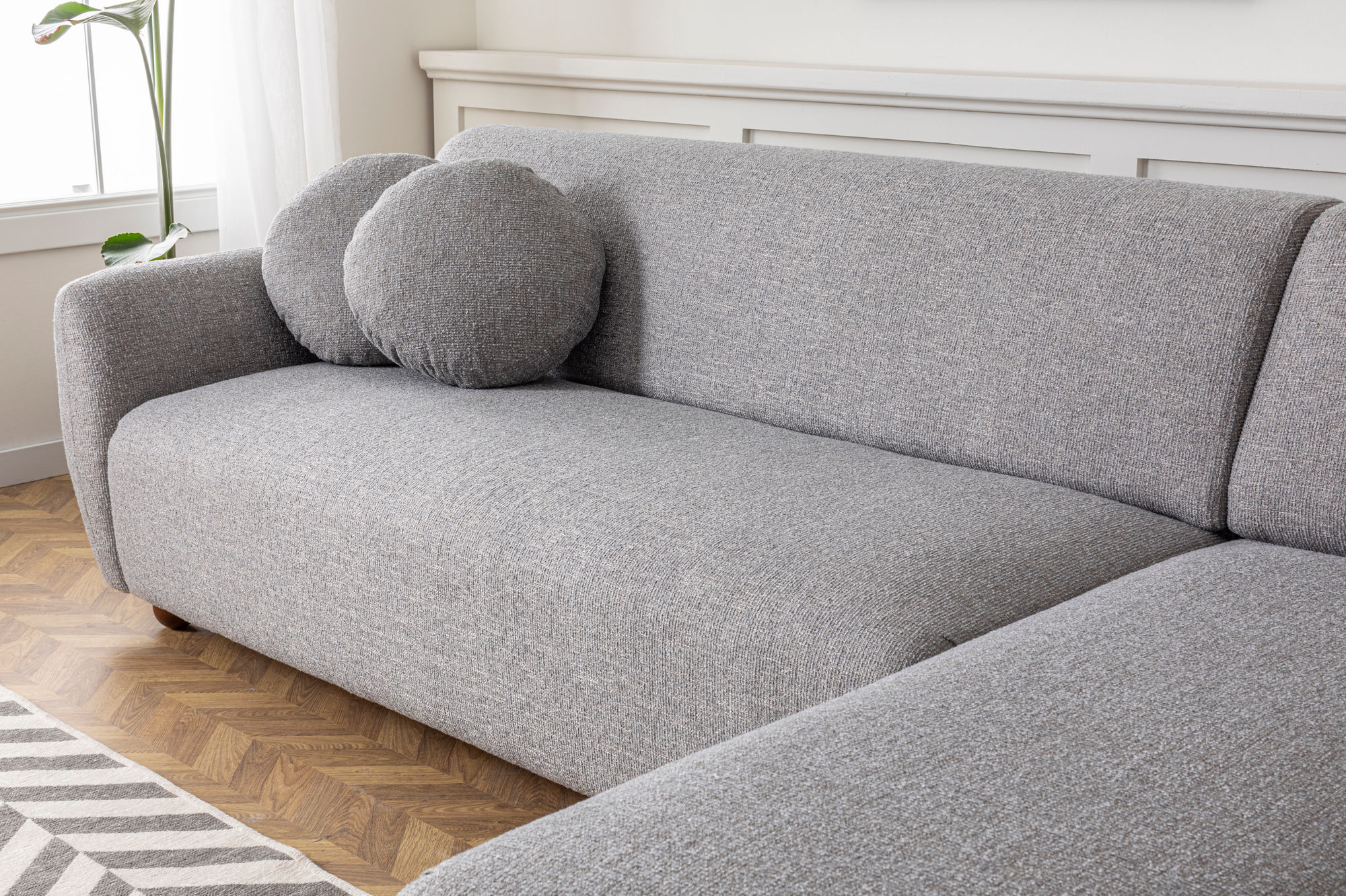 Eddy Ecksofa Rechts Hellgrau