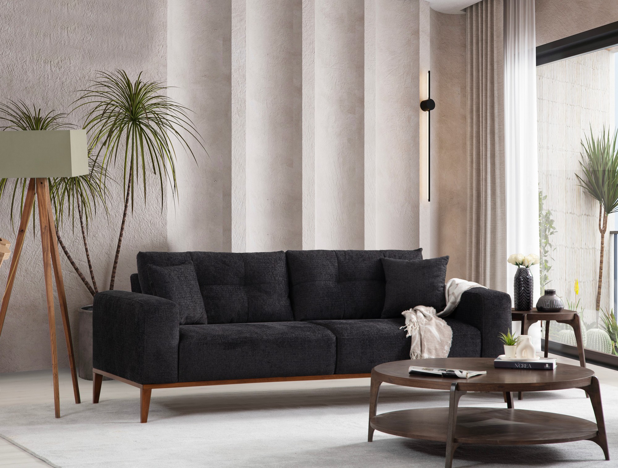 Sinor 3-seater sofa bed Dark grey