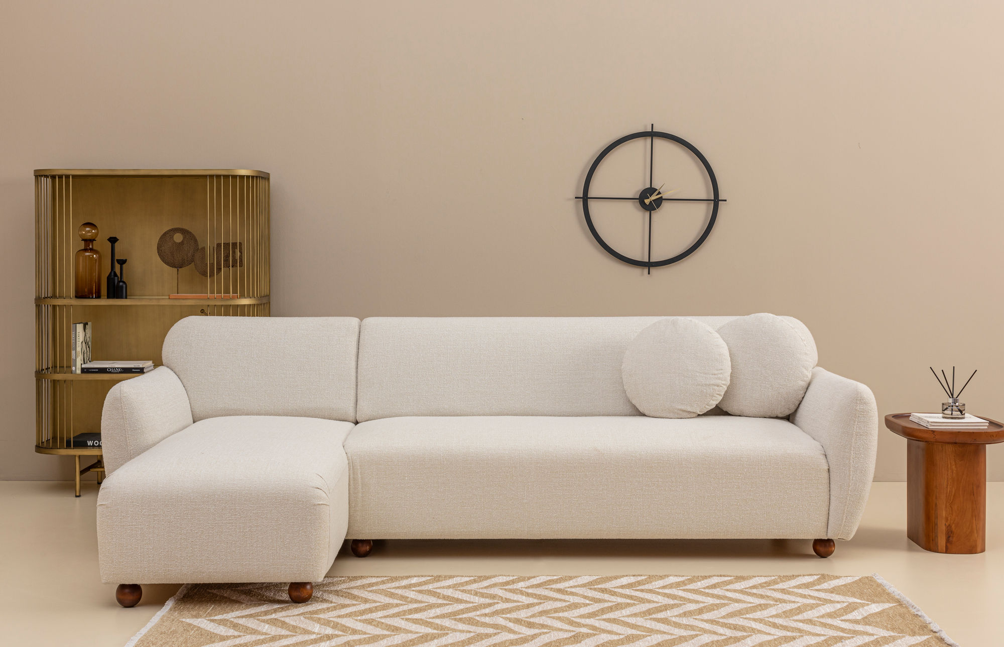 Eddy Ecksofa Links Weiß