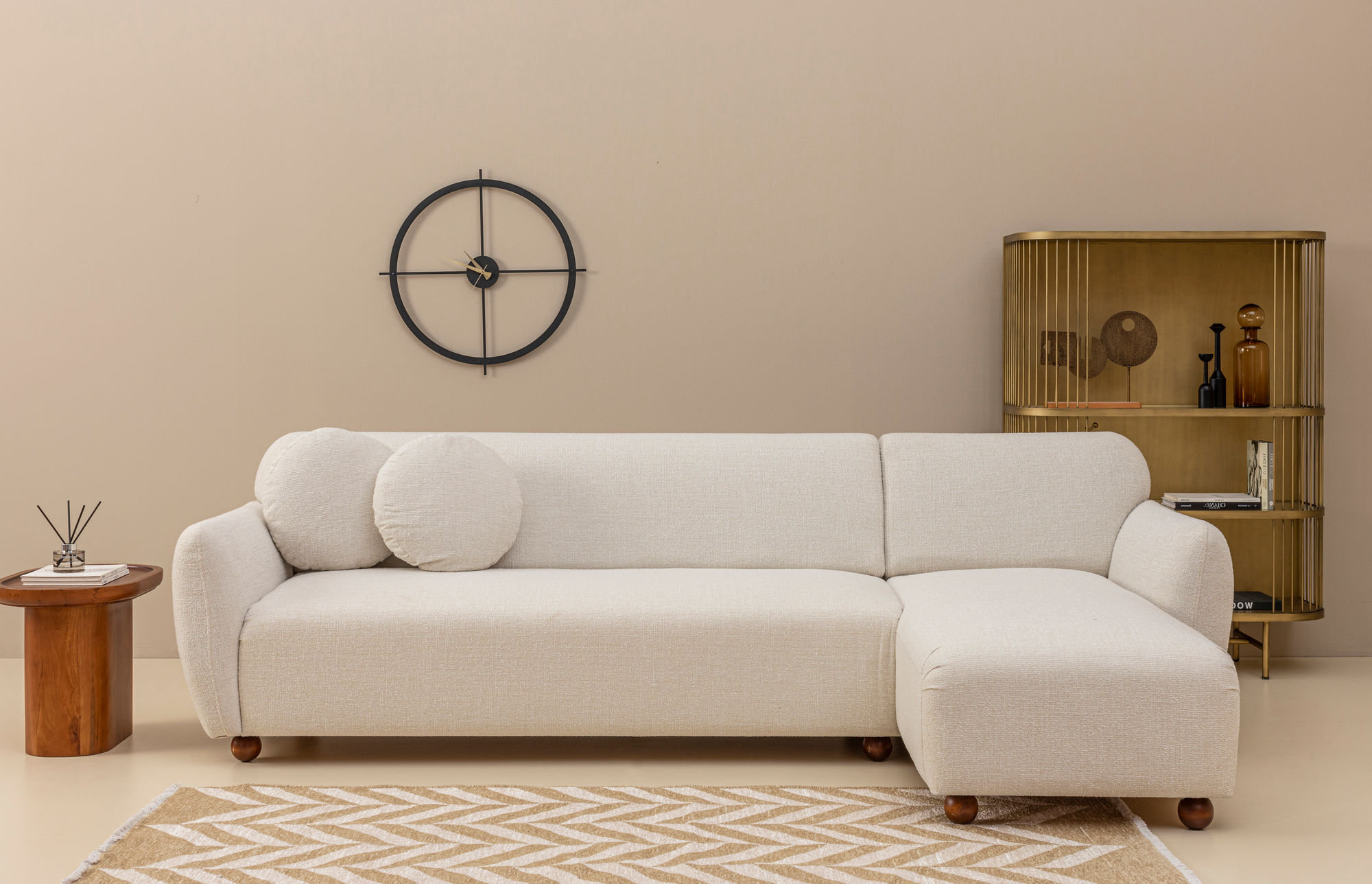 Eddy Ecksofa Rechts Weiß