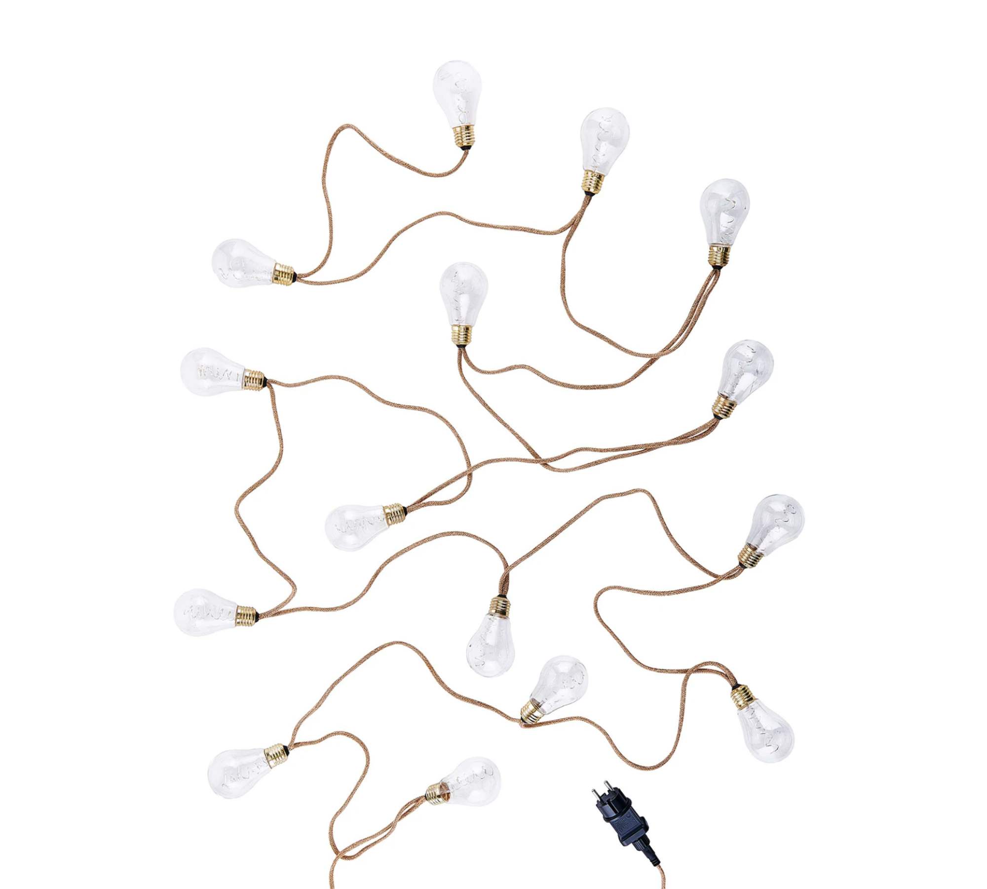 LED Lichterkette 10-flammig Klarglas Jute