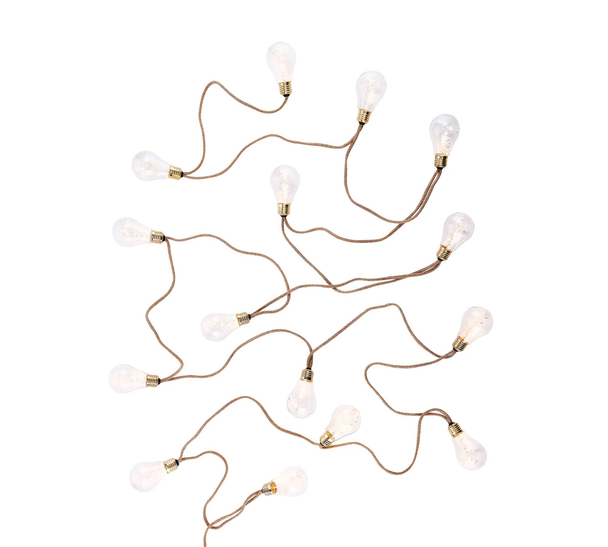 LED Lichterkette 10-flammig Klarglas Jute