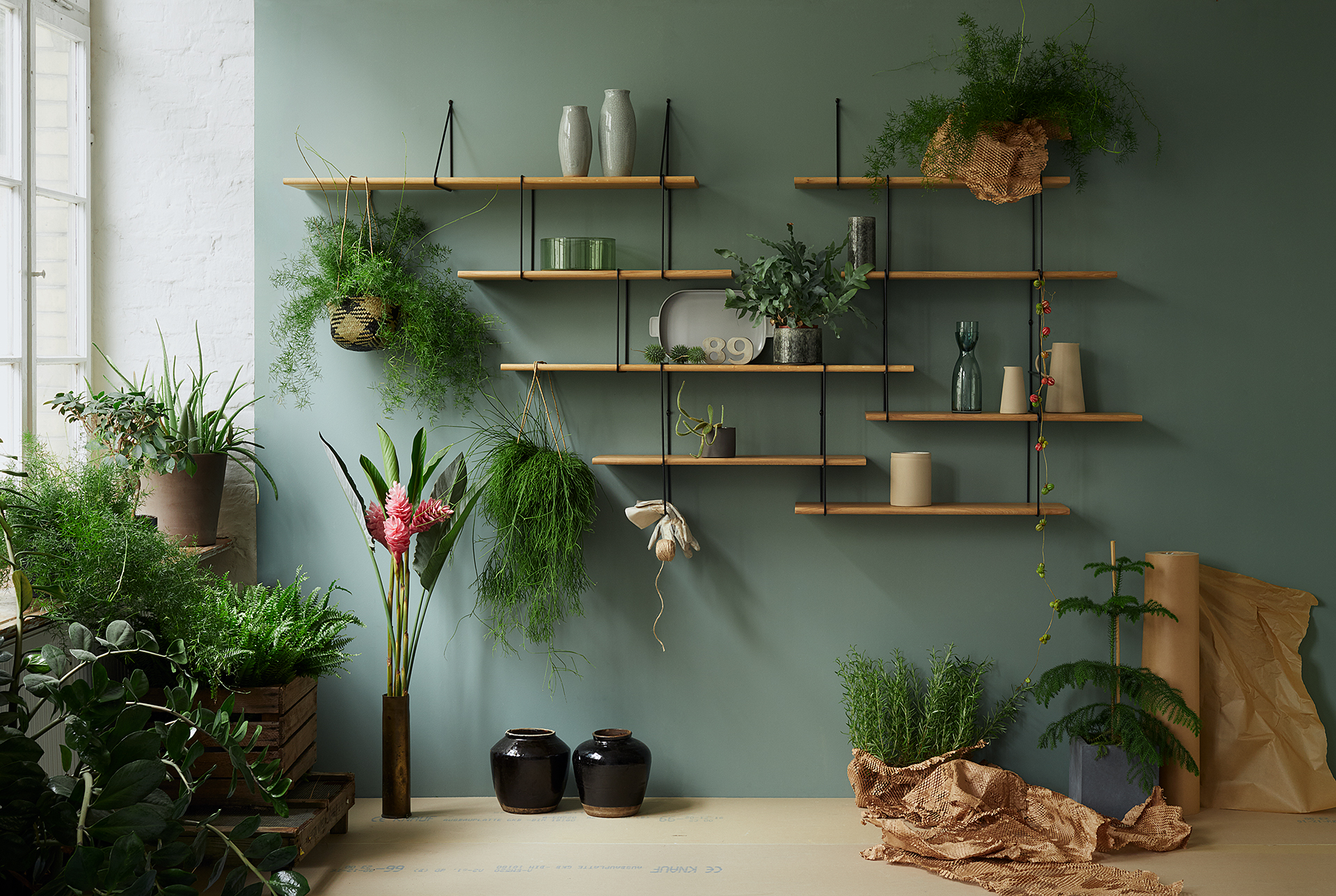 Link set 1 Regal Eichenholz Stahl Natur