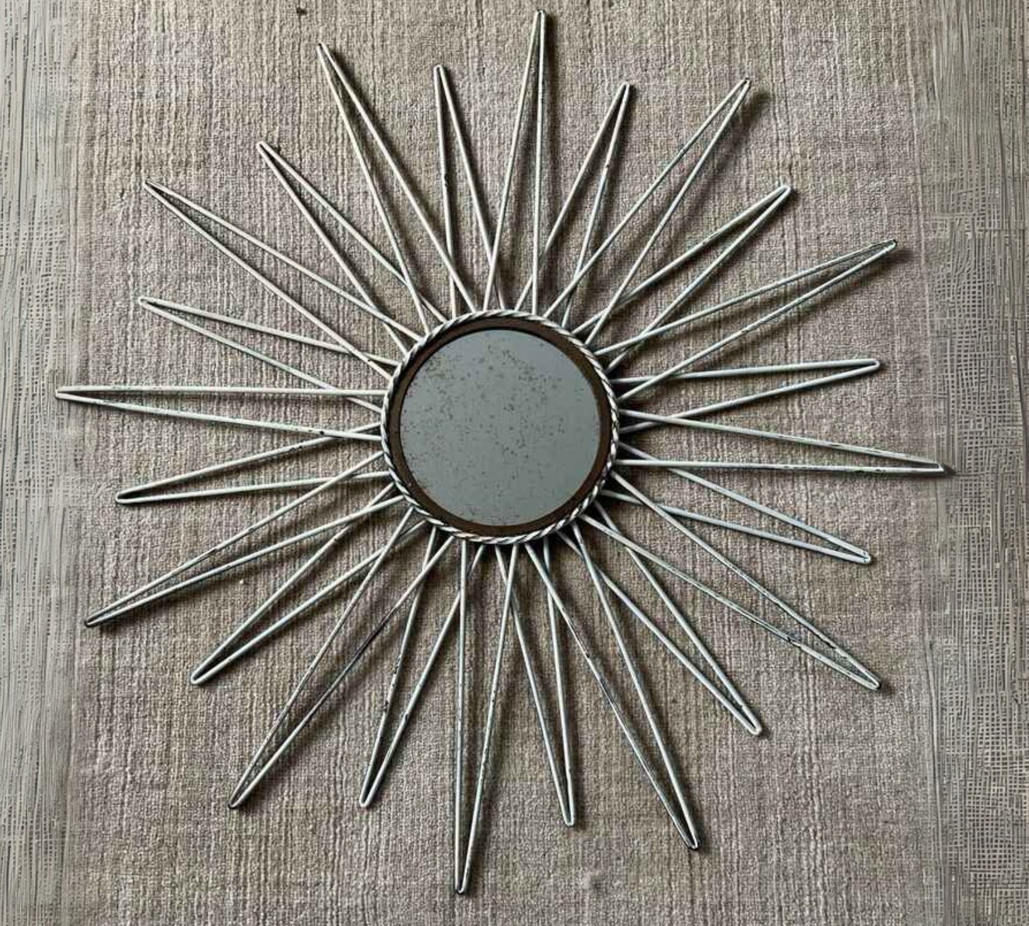 Sun mirror vintage look glass metal