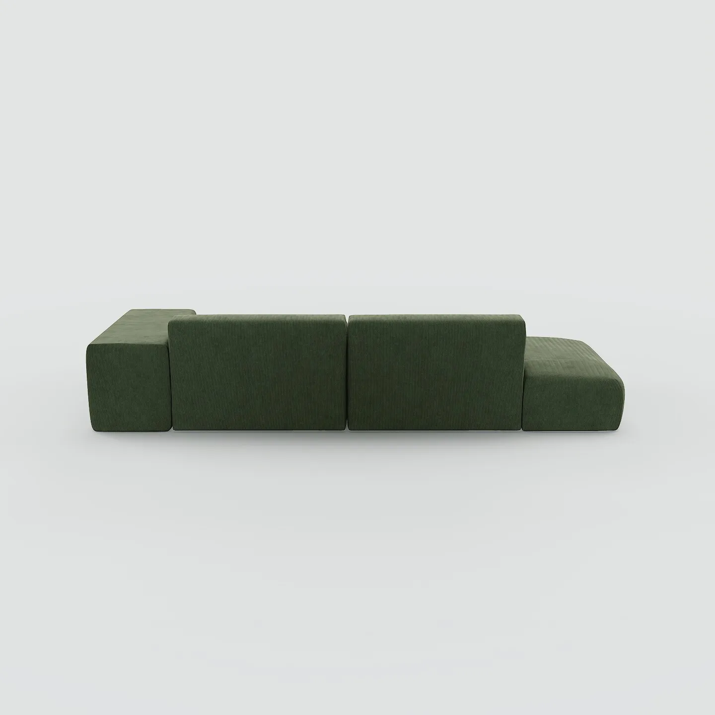 Pyllow Ecksofa Feiner Cord Waldgrün