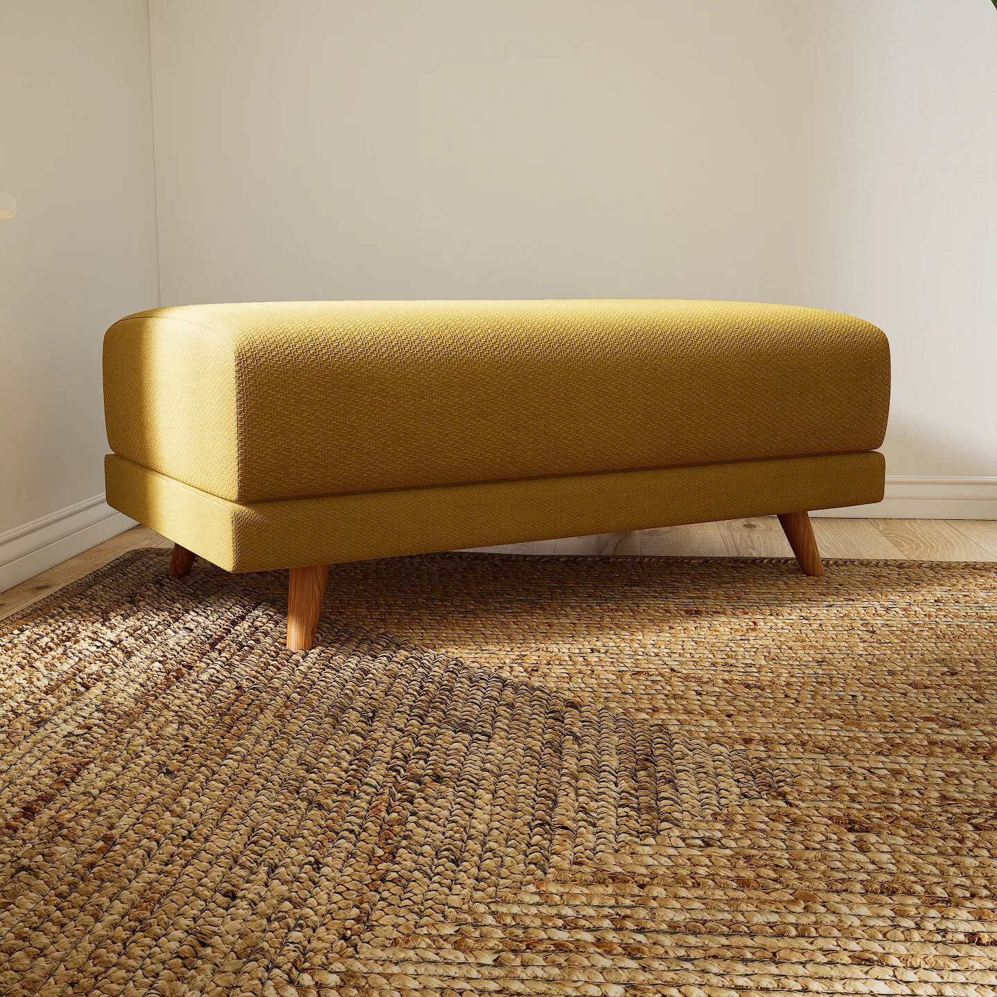 Tyme Stool Structure Fabric Mustard Yellow