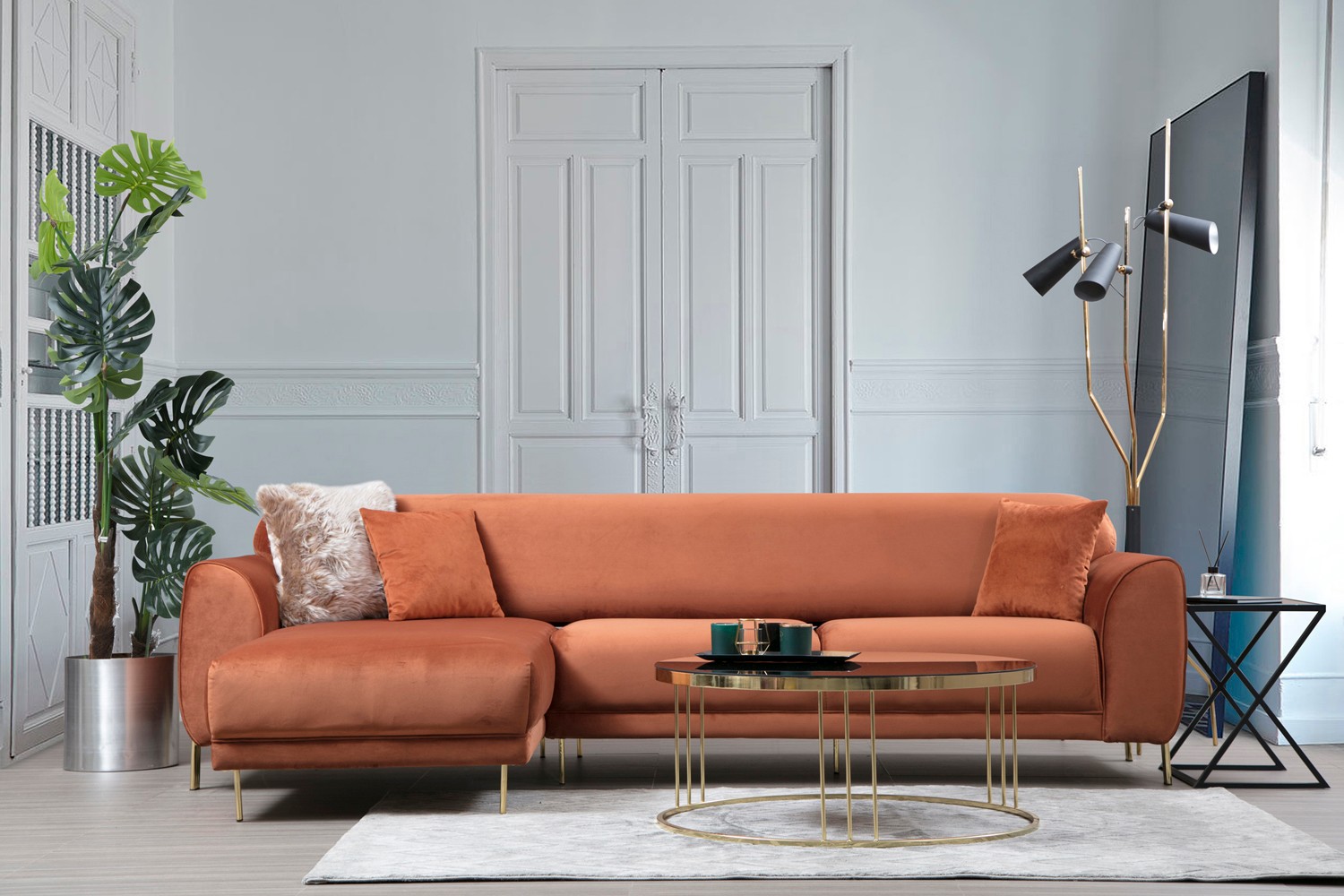 Image Corner Sofa Left Brown