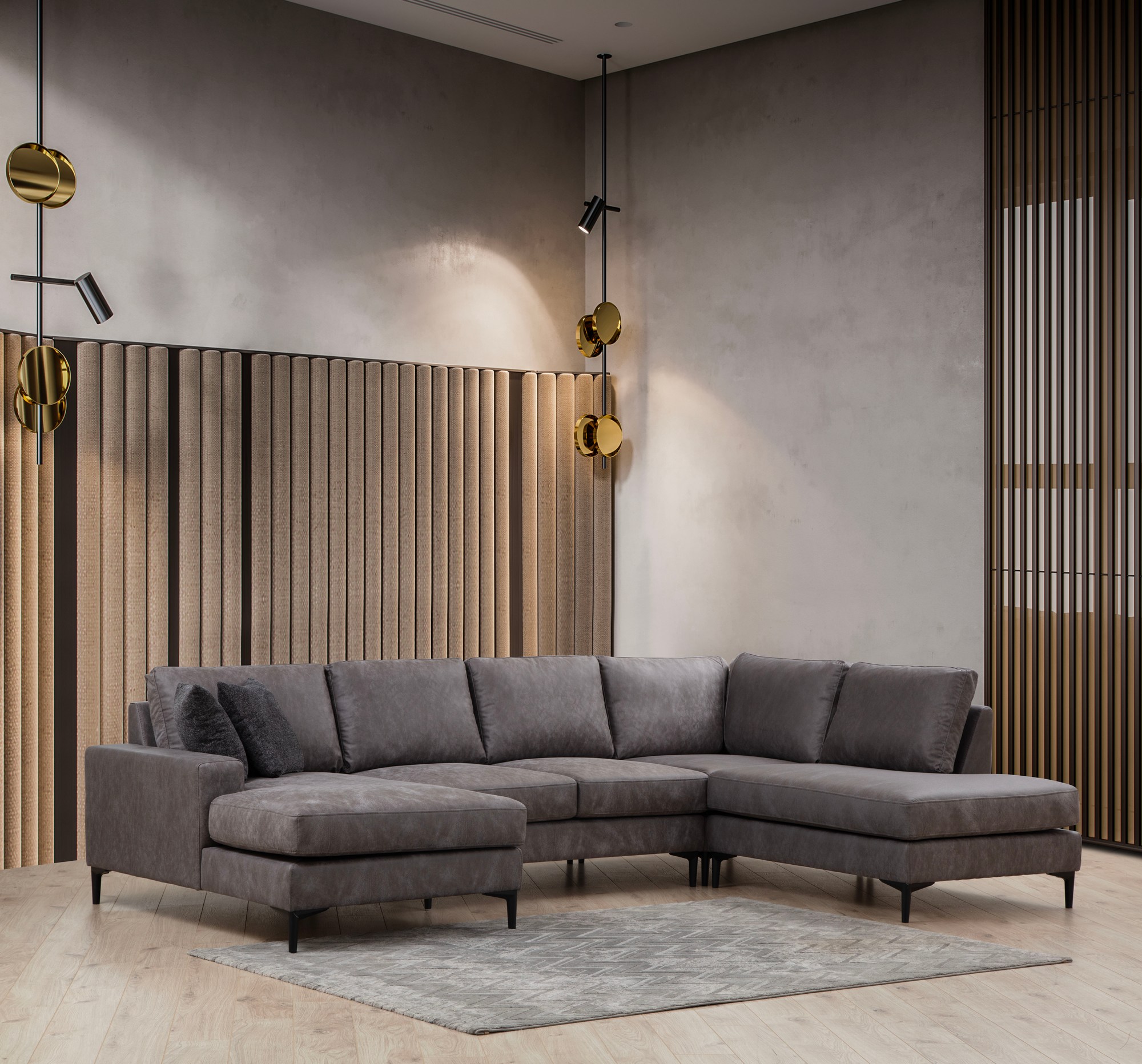 Porto Corner Sofa Charcoal