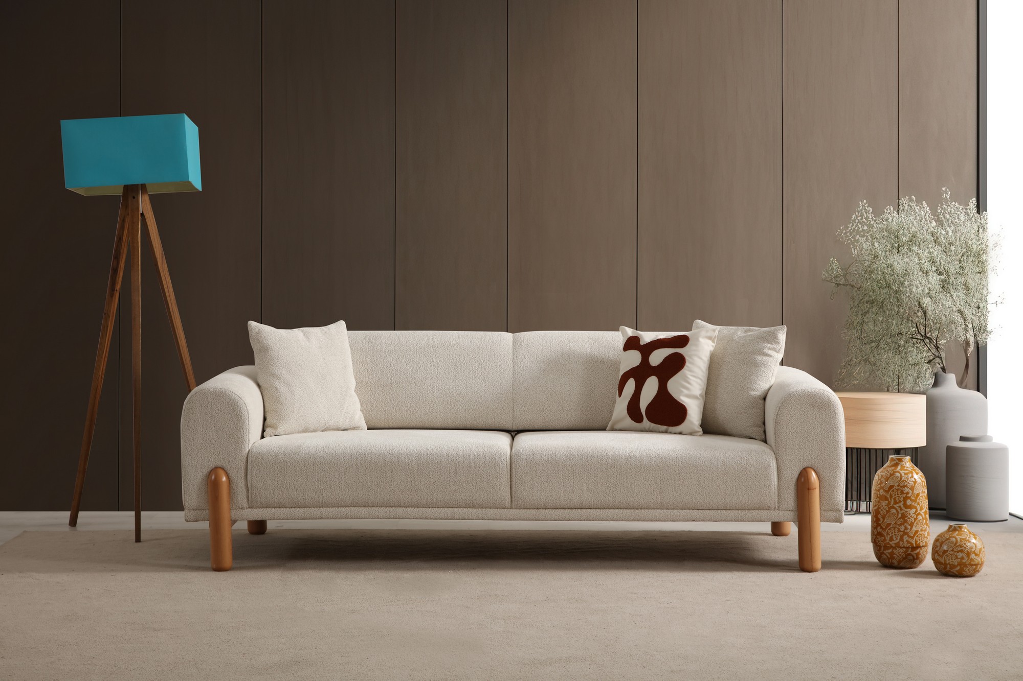 Lyke 3-seater armchair Cream