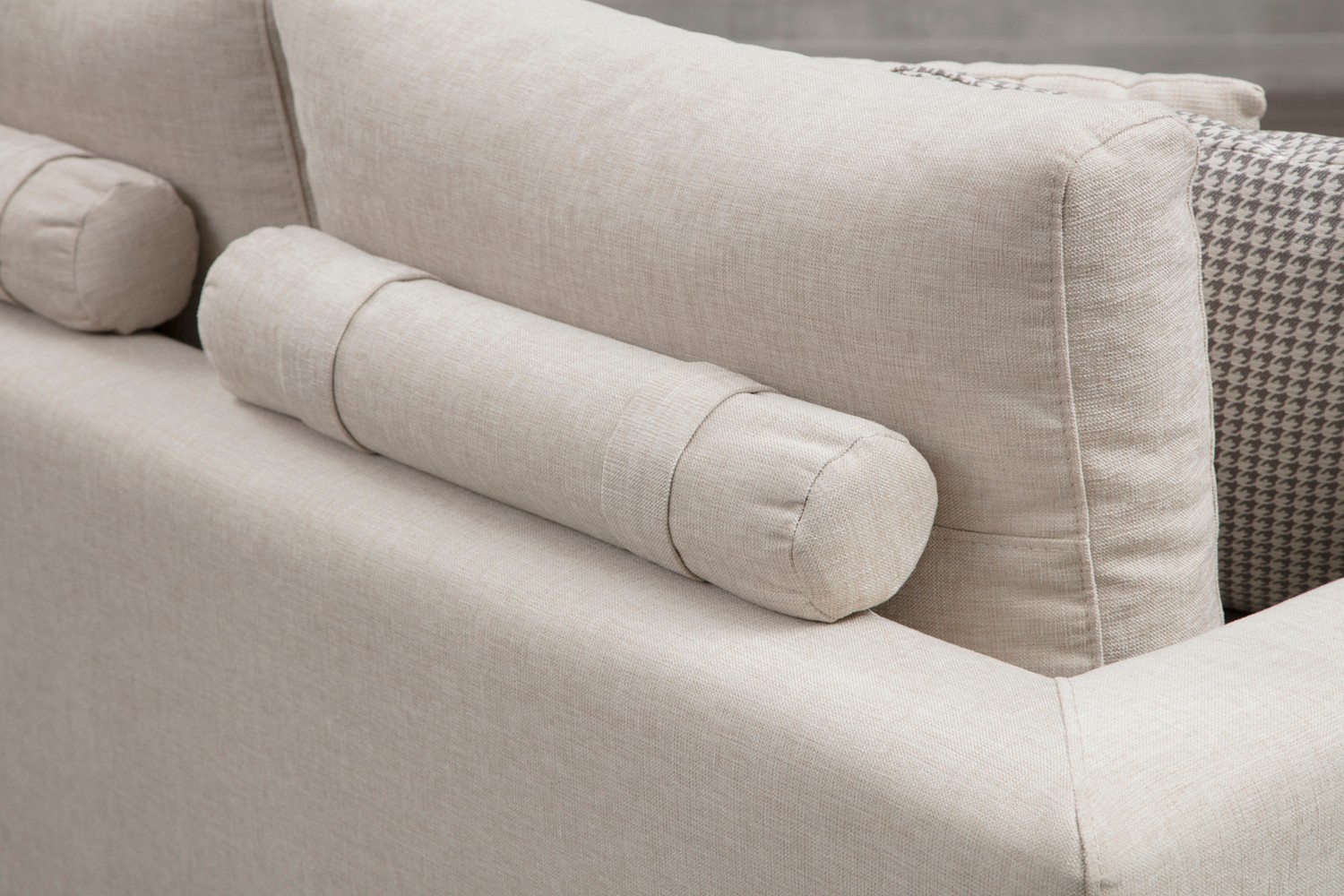 4-seater sofa with side table Beige