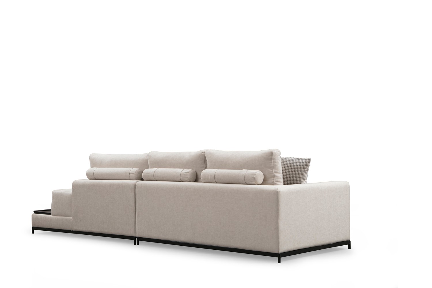 4-seater sofa with side table Beige