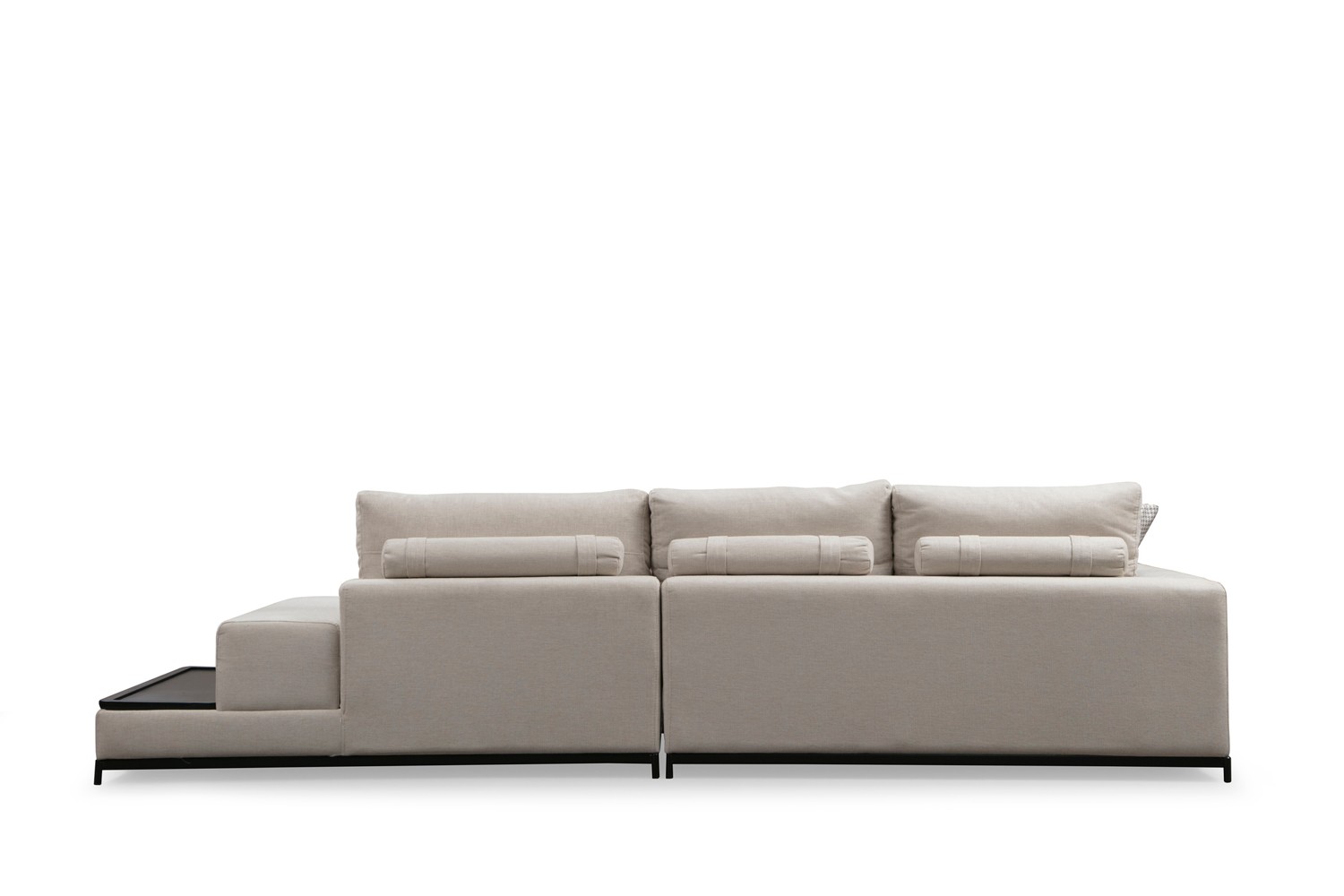 4-seater sofa with side table Beige