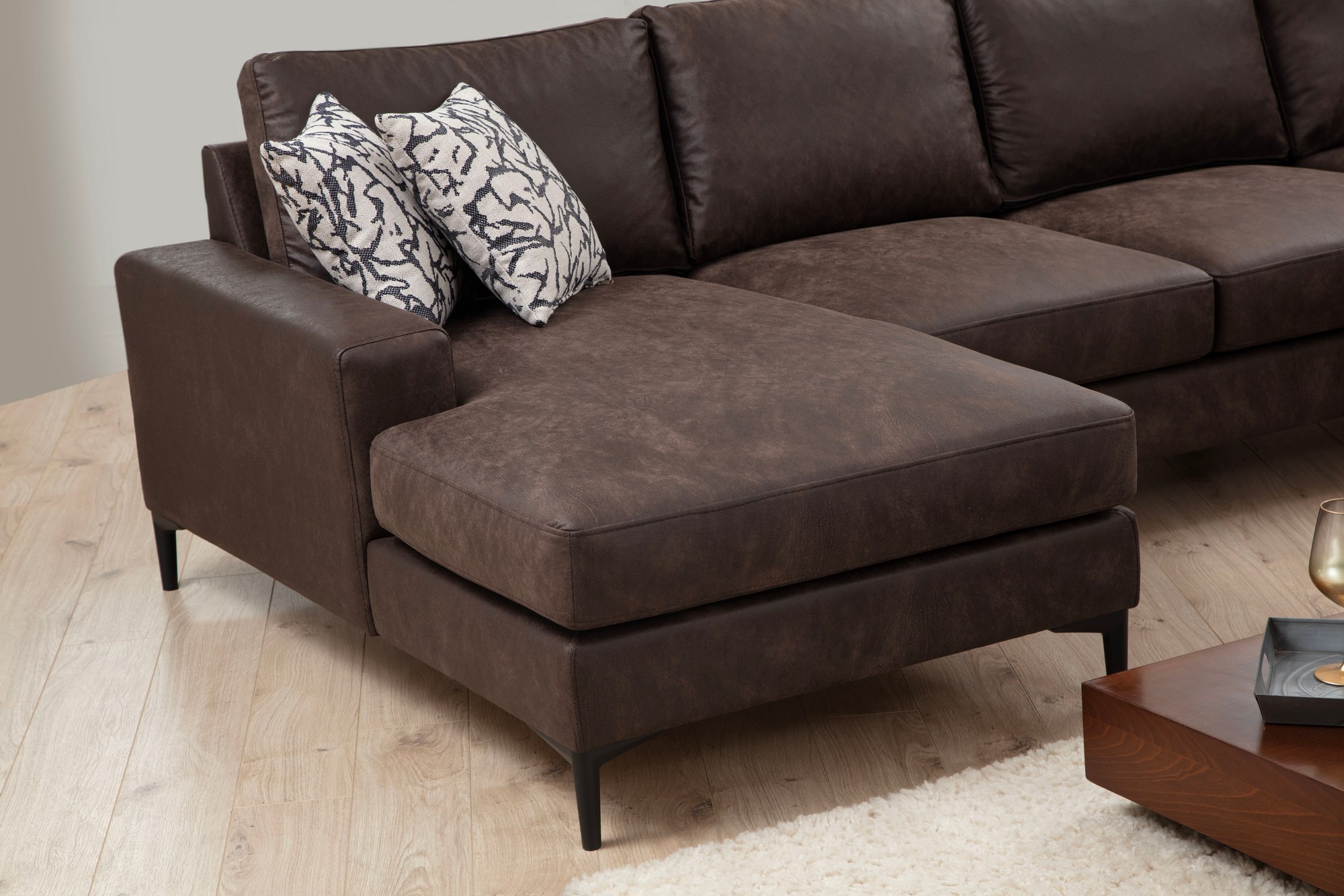 Porto Corner Sofa Brown