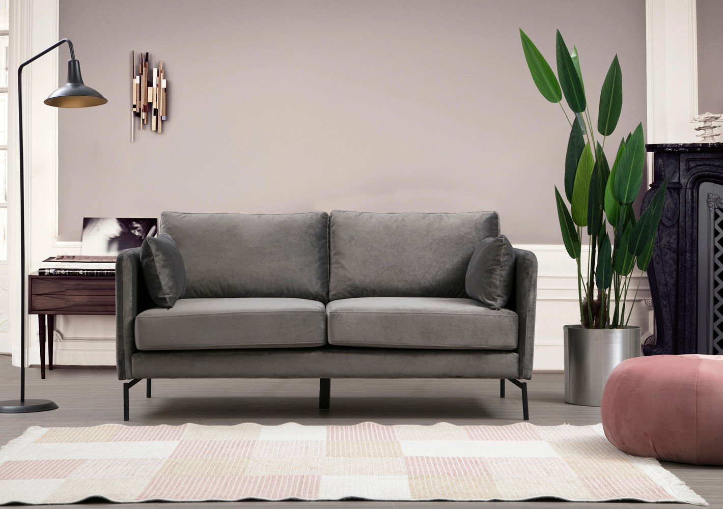 Sino 2-Sitzer Sofa Grau