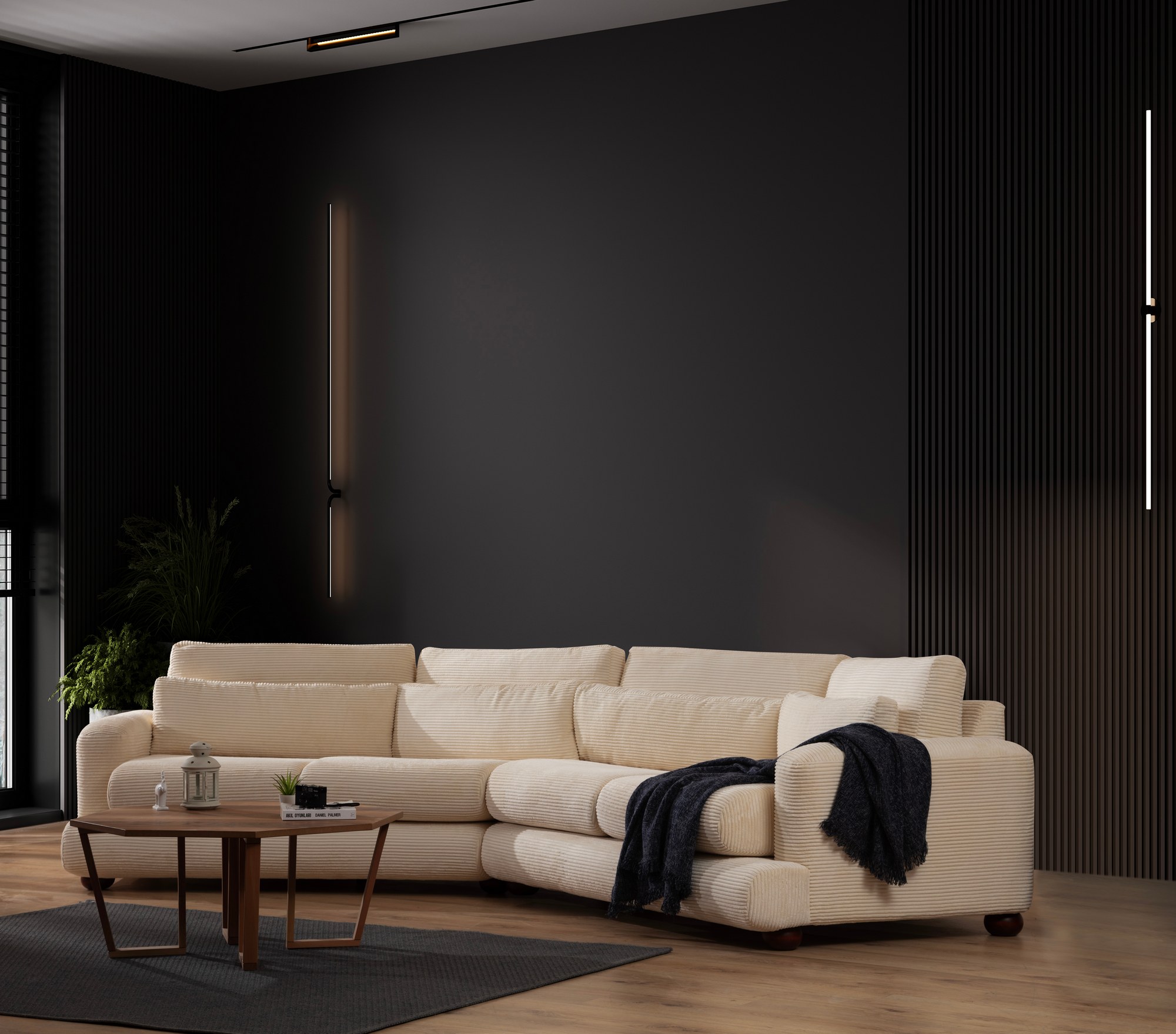 River 4-seater corner sofa Right Beige