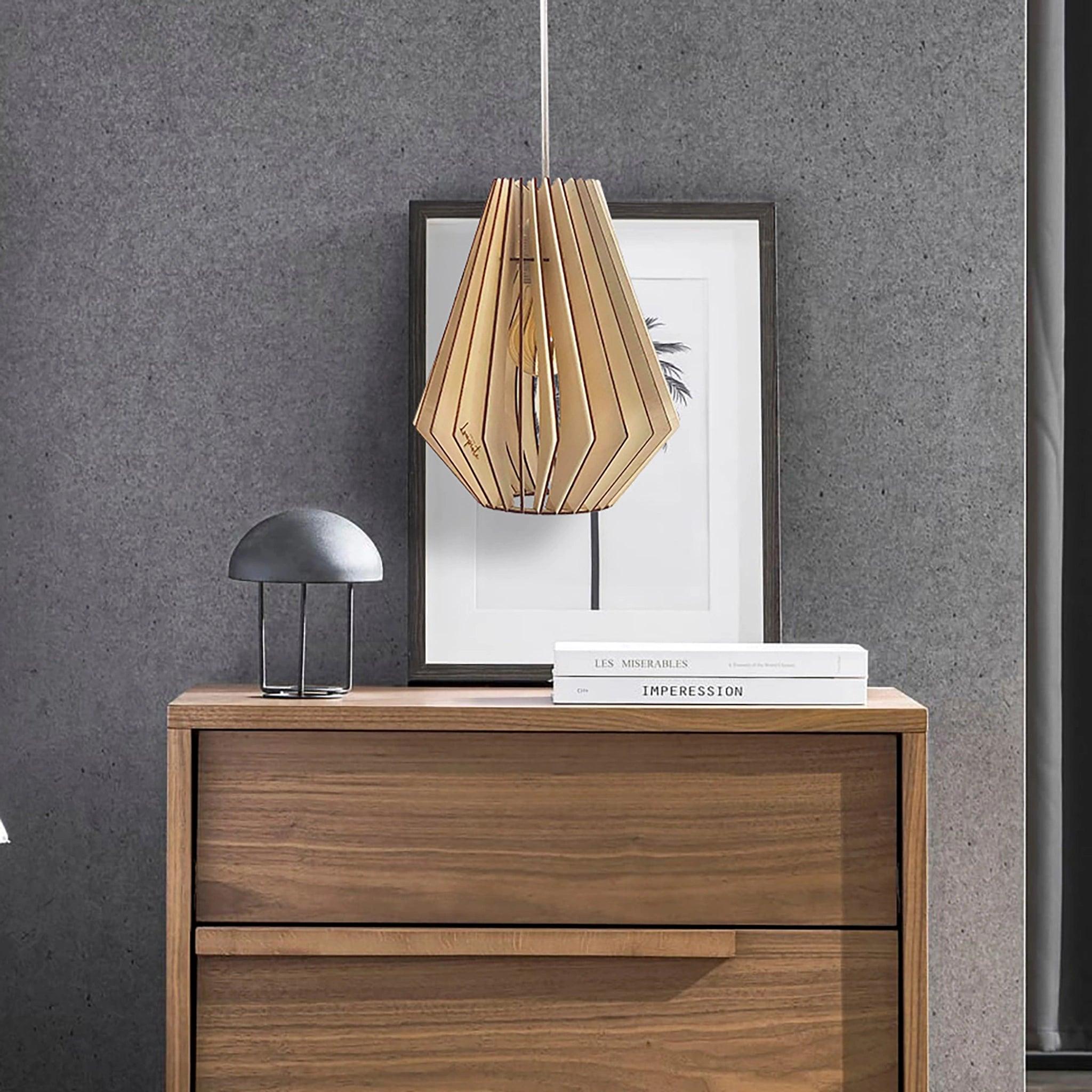 Ambre Pendant Light Wood 21cm