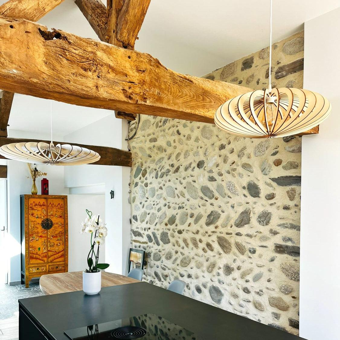 NEO Pendant Lamp Wood White 85cm