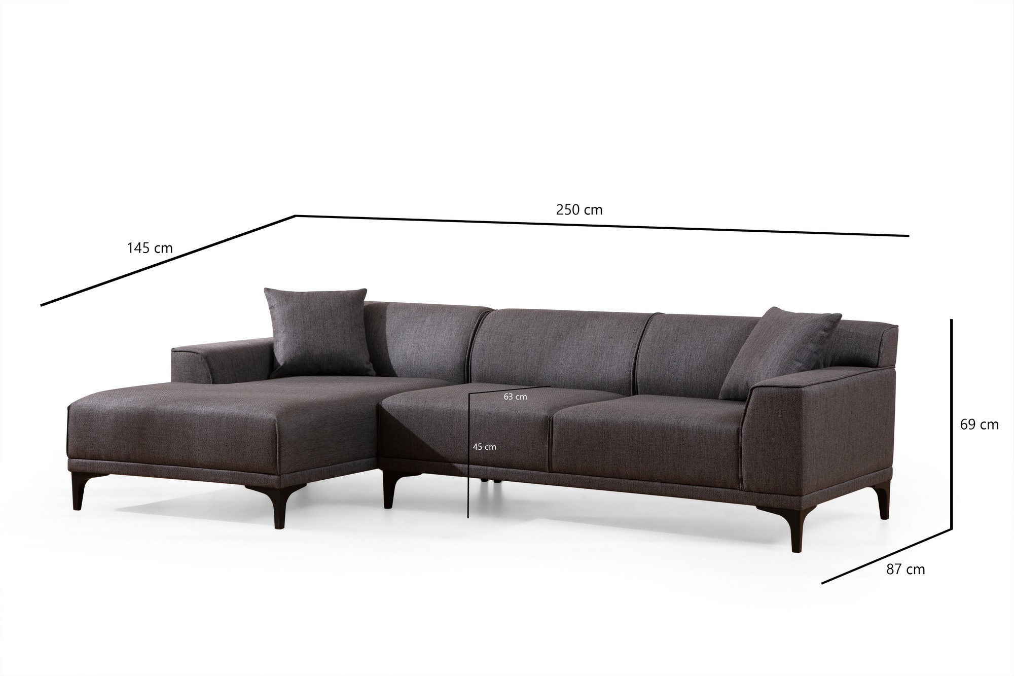Petra L Corner sofa Anthracite