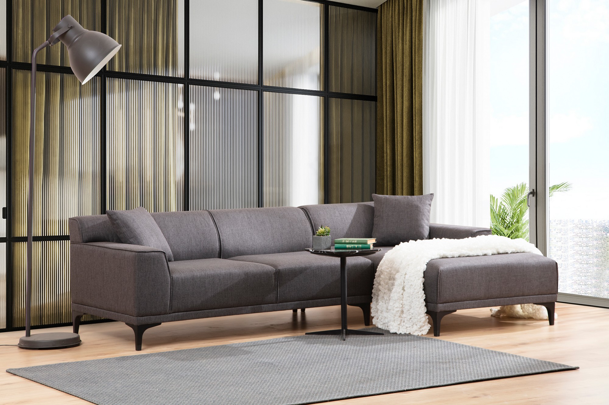 Petra R Corner Sofa Anthracite