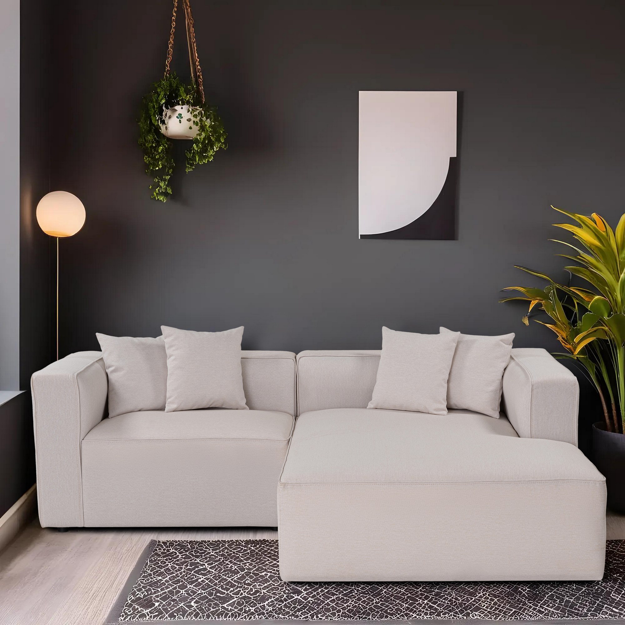 Mora Corner Sofa Right Ecru