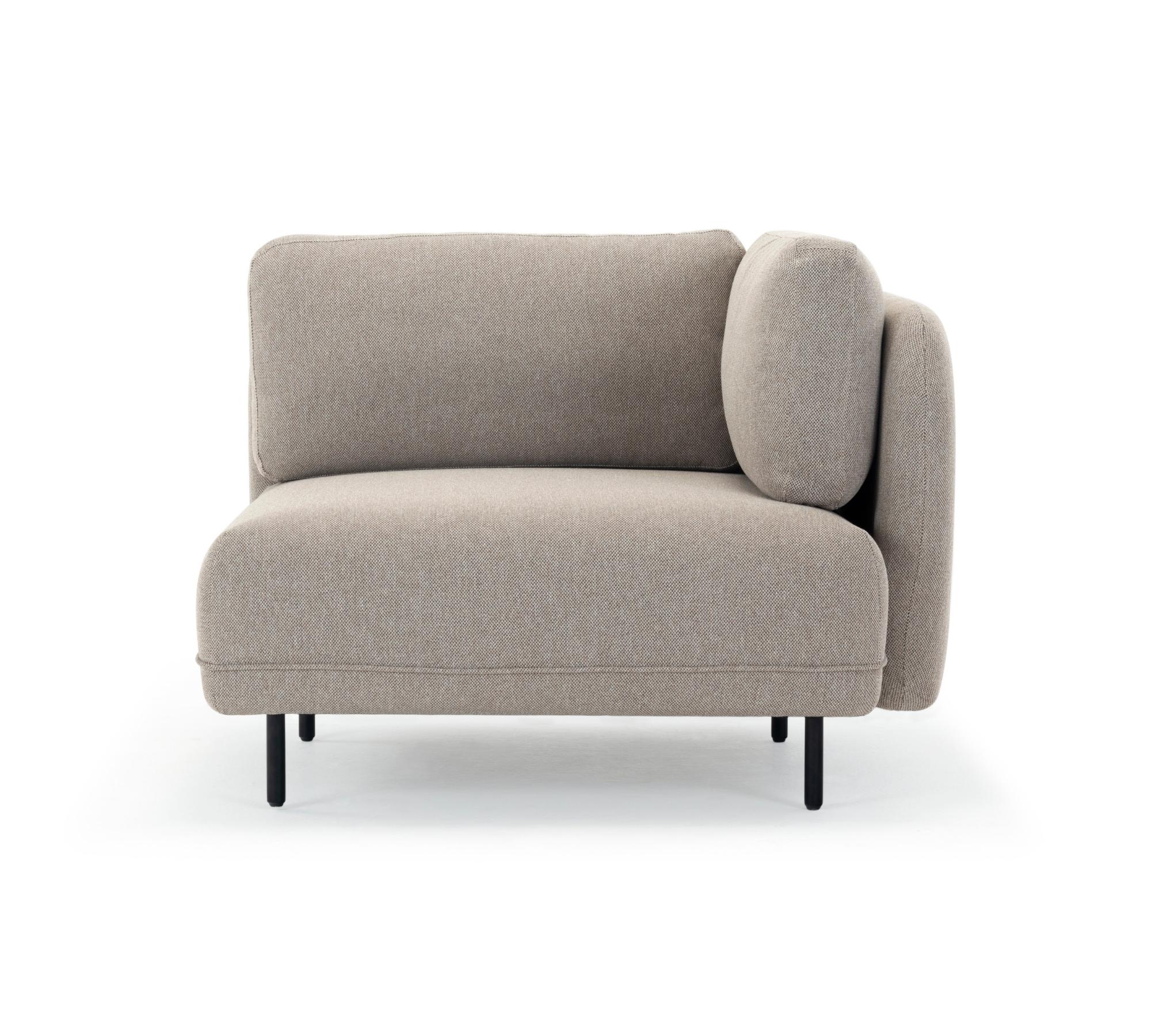 Set Ellis Sofa mit Récamiere + Hocker Beige