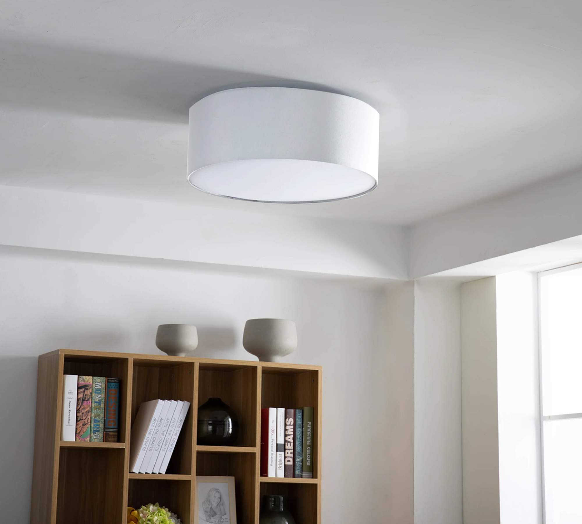 Lampada da soffitto Summa a 3 luci in tessuto di cotone