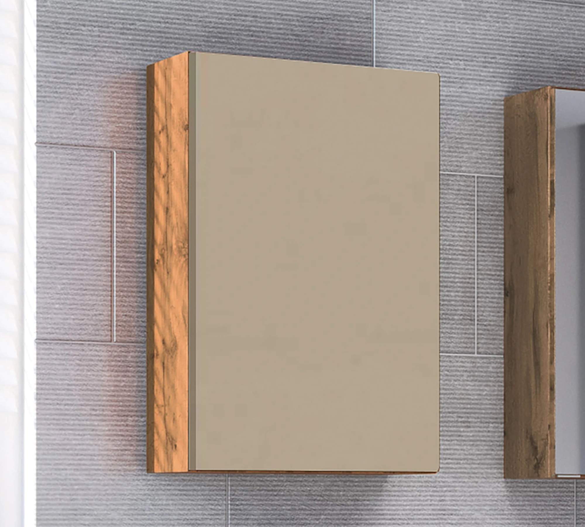 Badschrank Wotaneiche Dekor