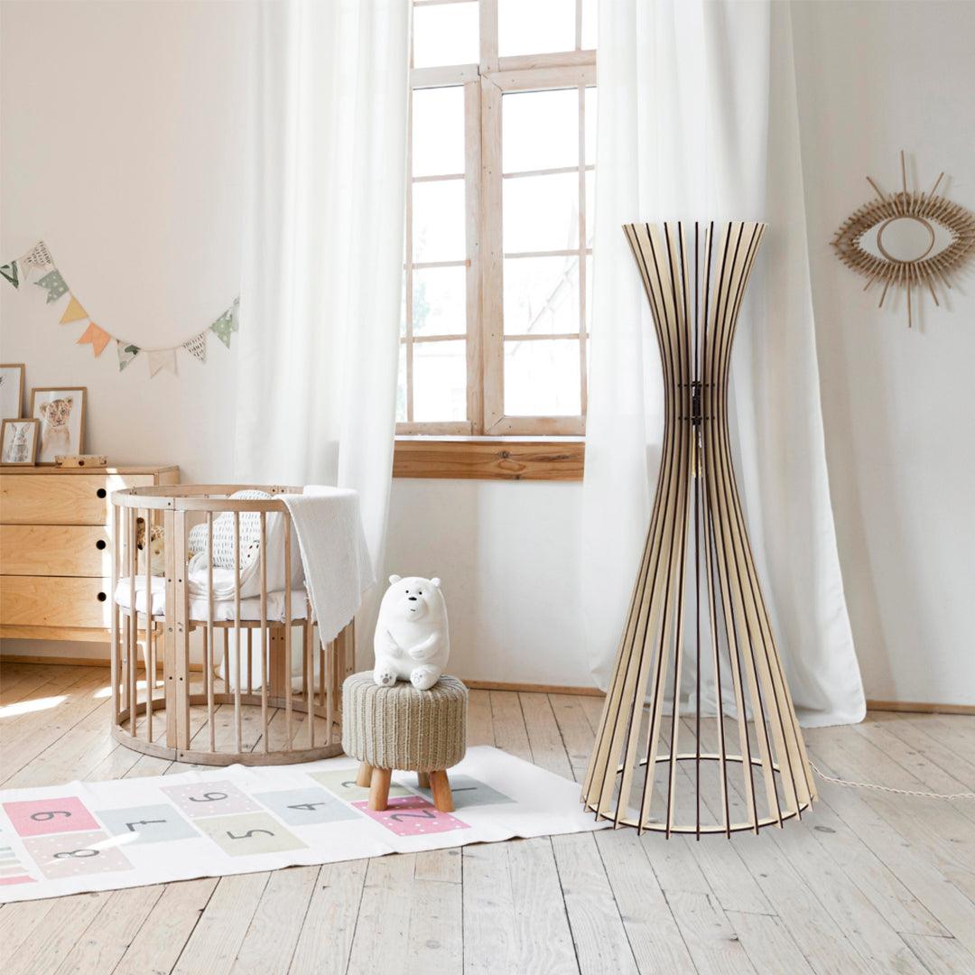 TIPI Stehlampe Holz Weiß 48cm