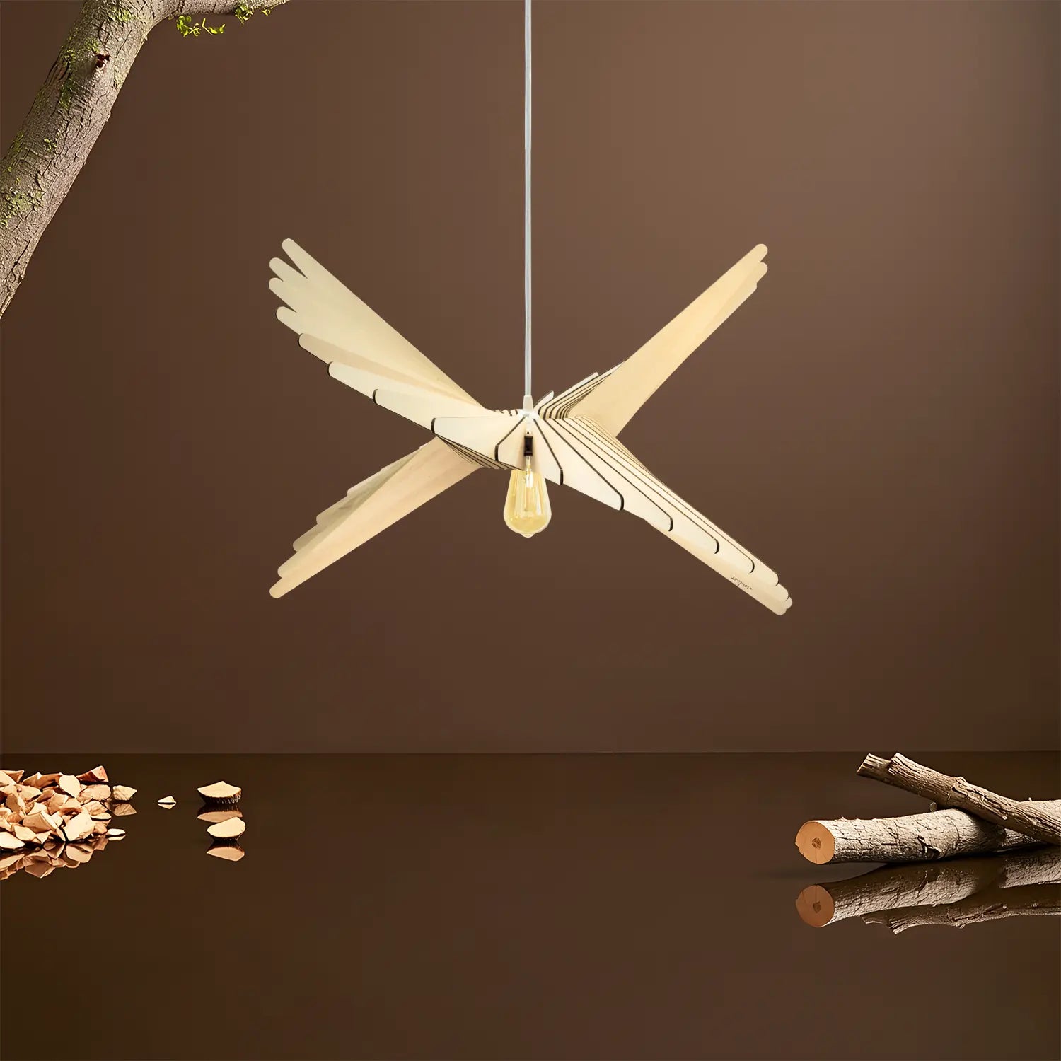 Albatros L'imparfait Pendelleuchte Holz 100cm