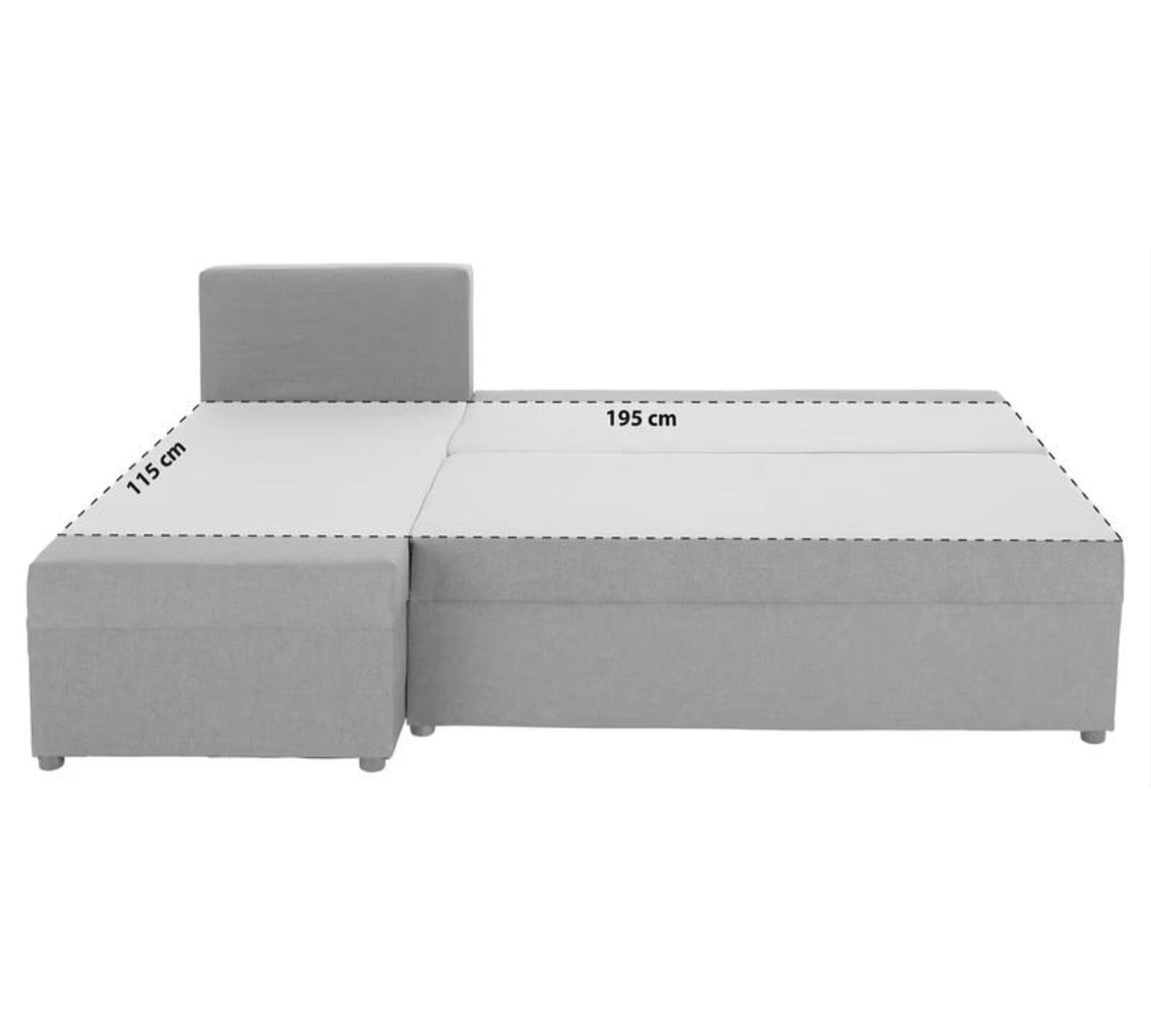 Ecksofa mit Schlaffunktion und Stauraum