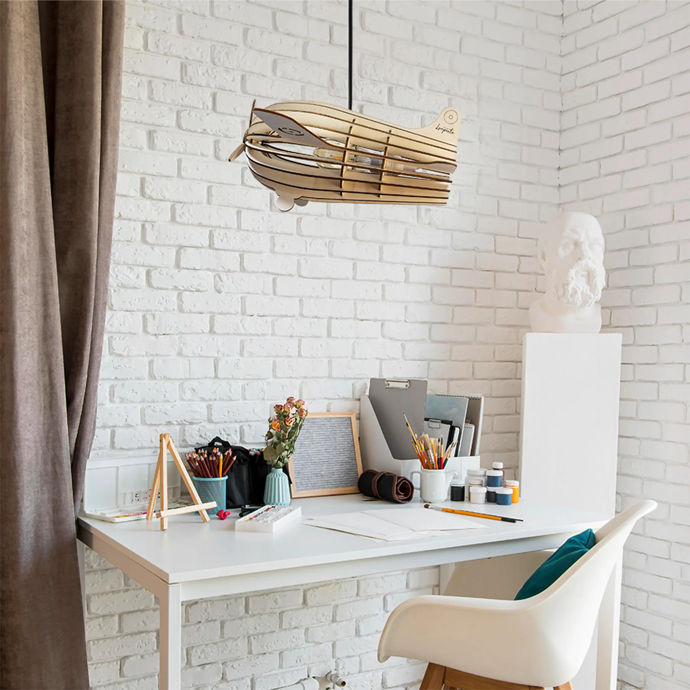 Antoine Pendant Light Airplane Wood