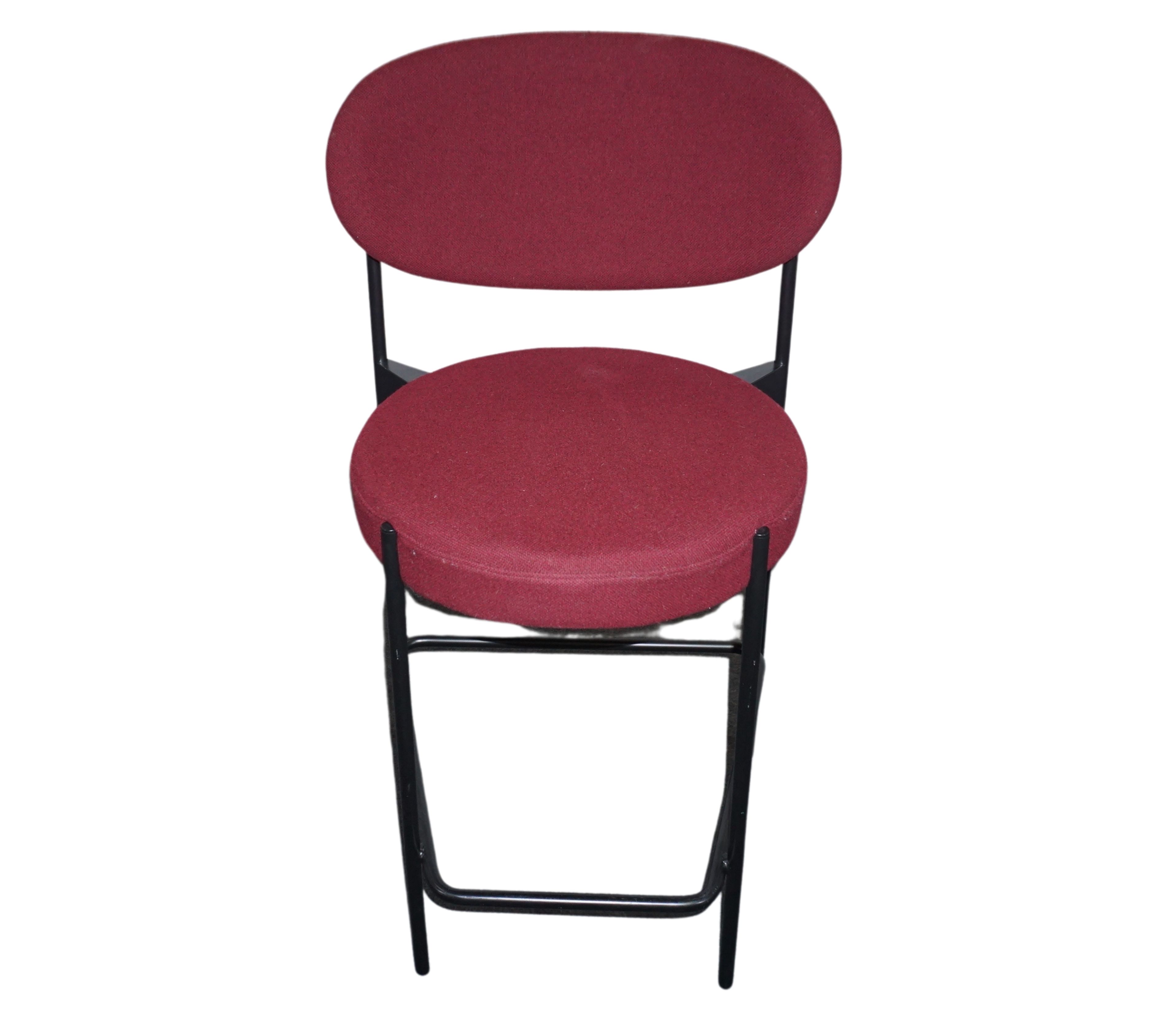 Verner Panton Series 430 Chair Velvet Metal Red
