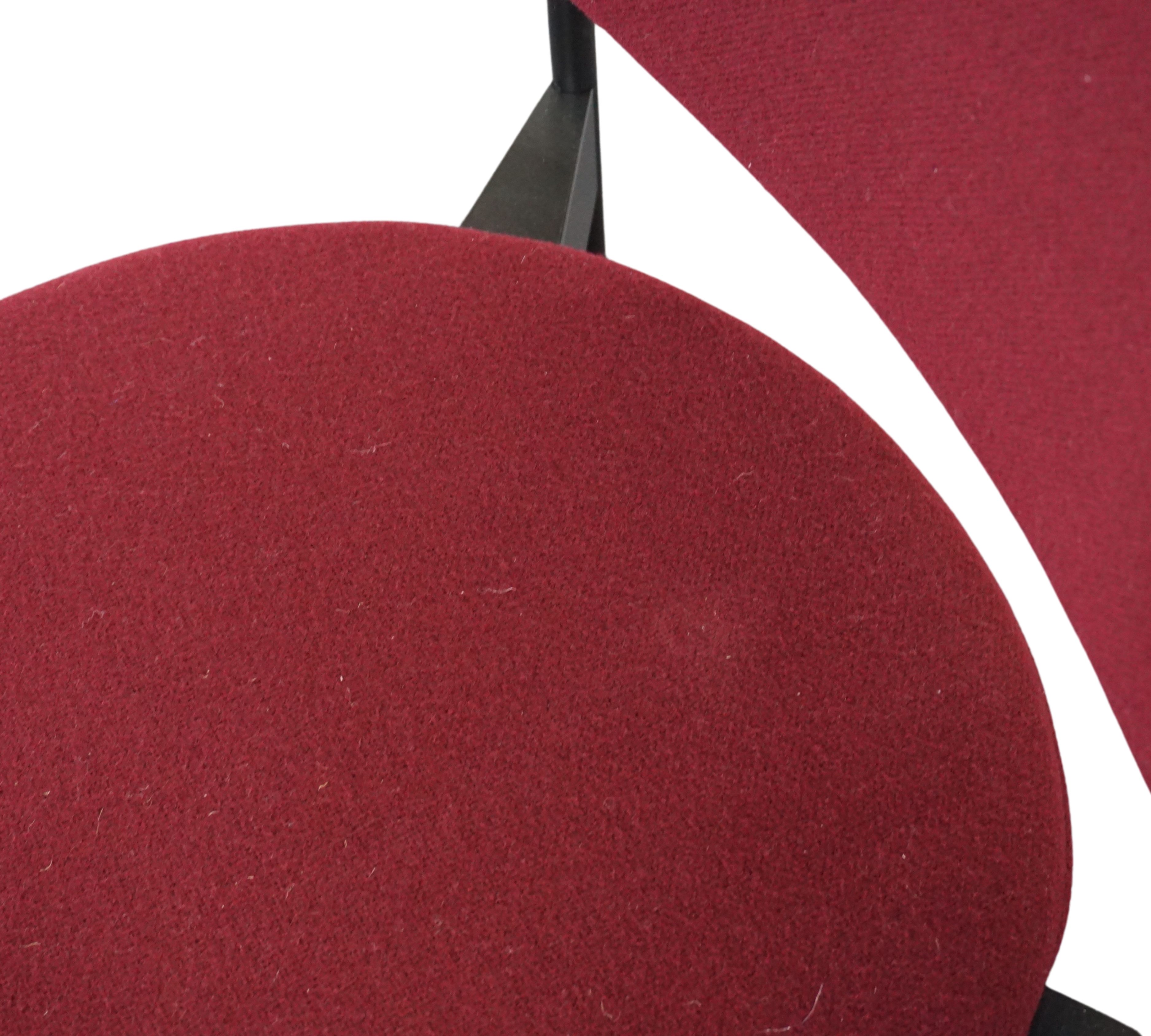 Verner Panton Series 430 Chair Velvet Metal Red