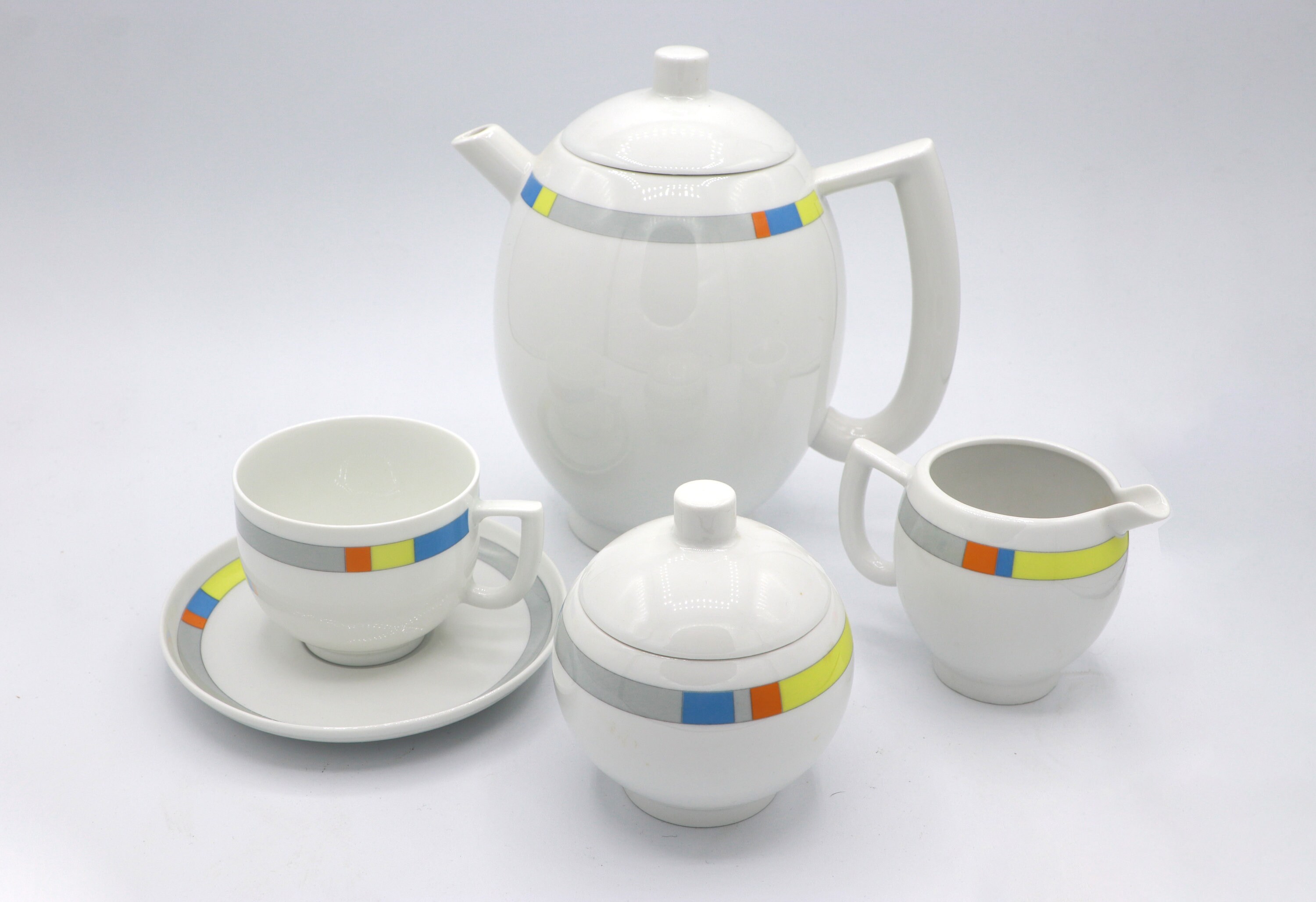 Vintage City Kaffee Set Porzellan 1980er Jahre