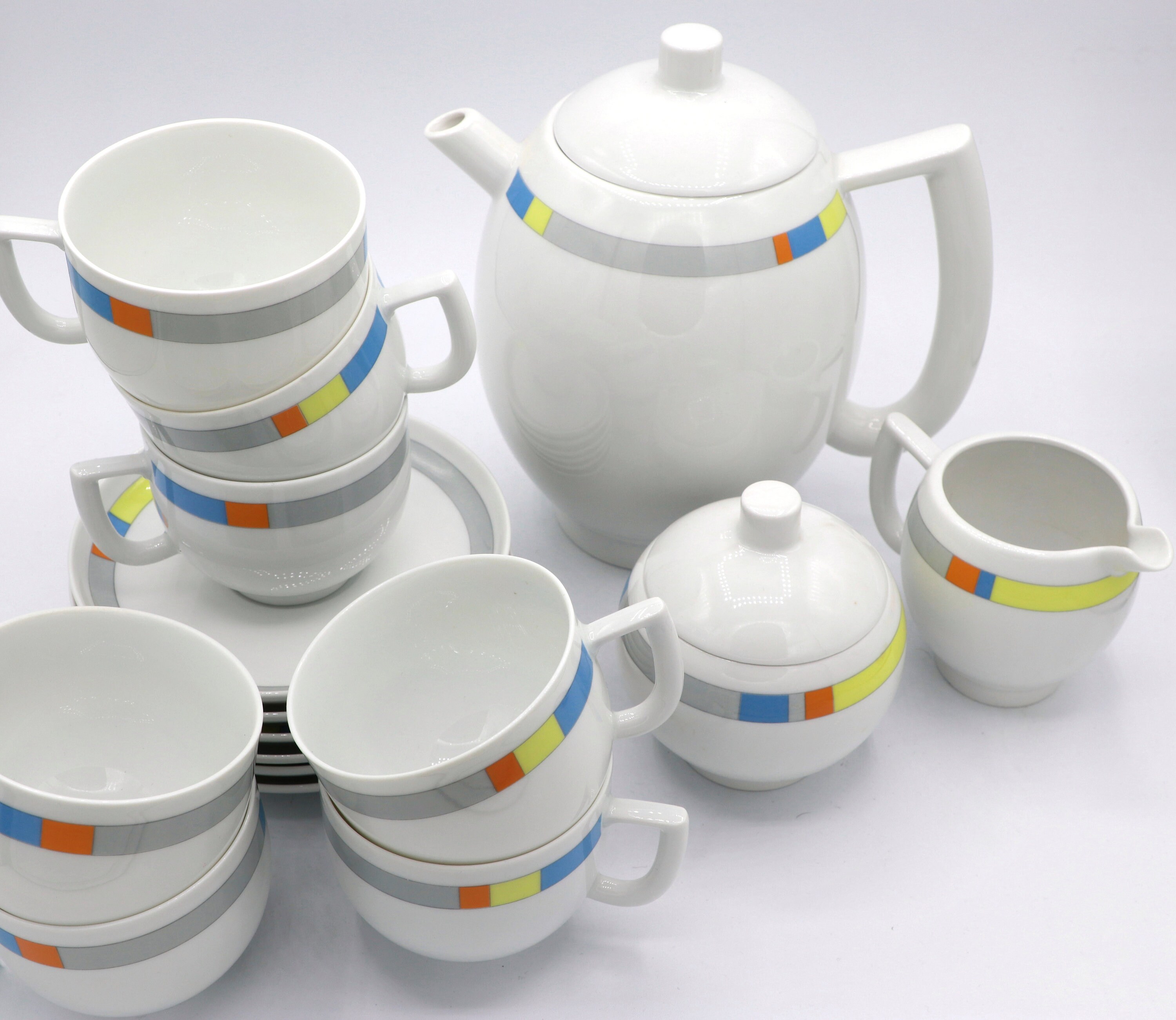 Vintage City Kaffee Set Porzellan 1980er Jahre
