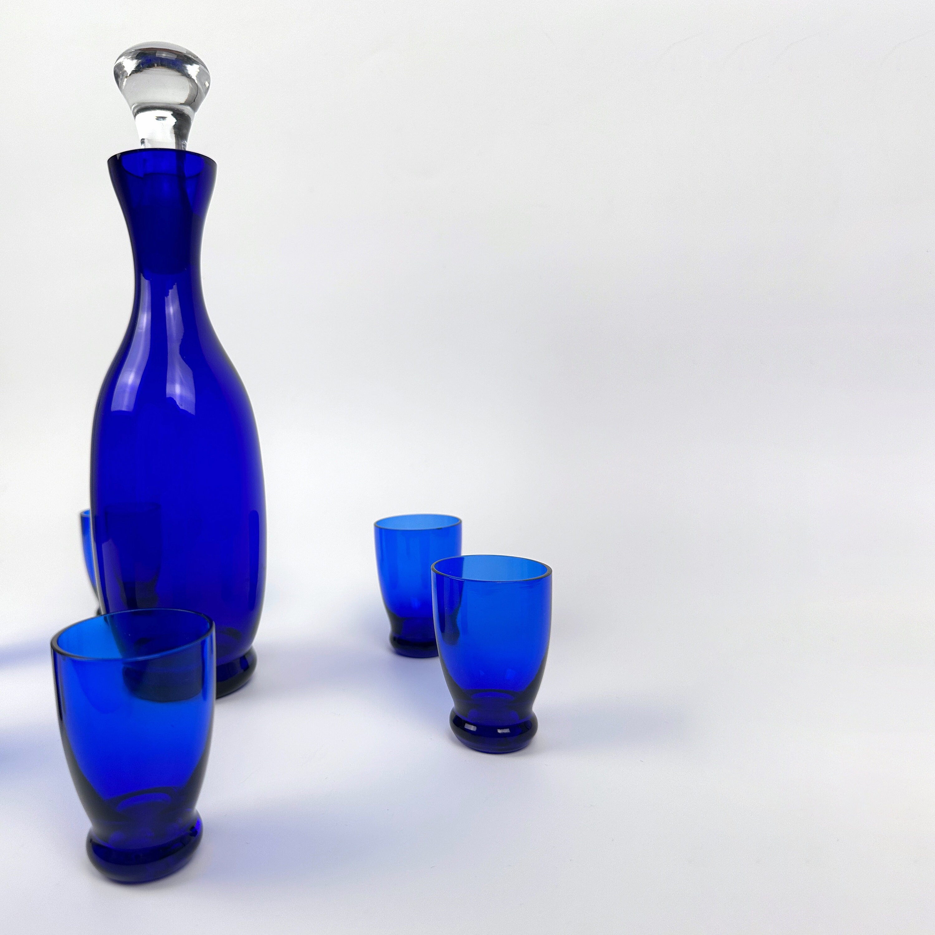 Decanter & Shot glasses Glass Cobalt blue