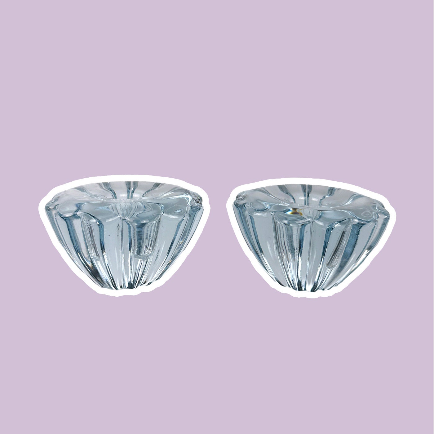2x Vintage candlestick crystal